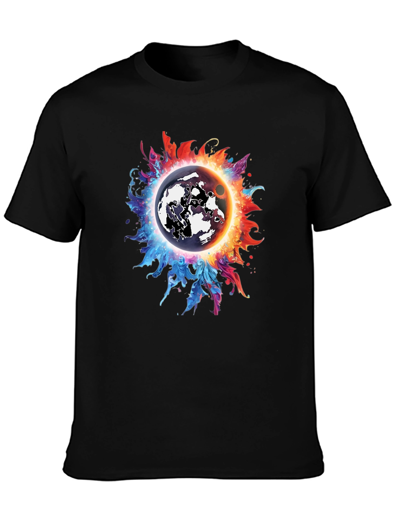 Black Cosmic Eclipse Graphic Tee - Black T-Shirt view 3