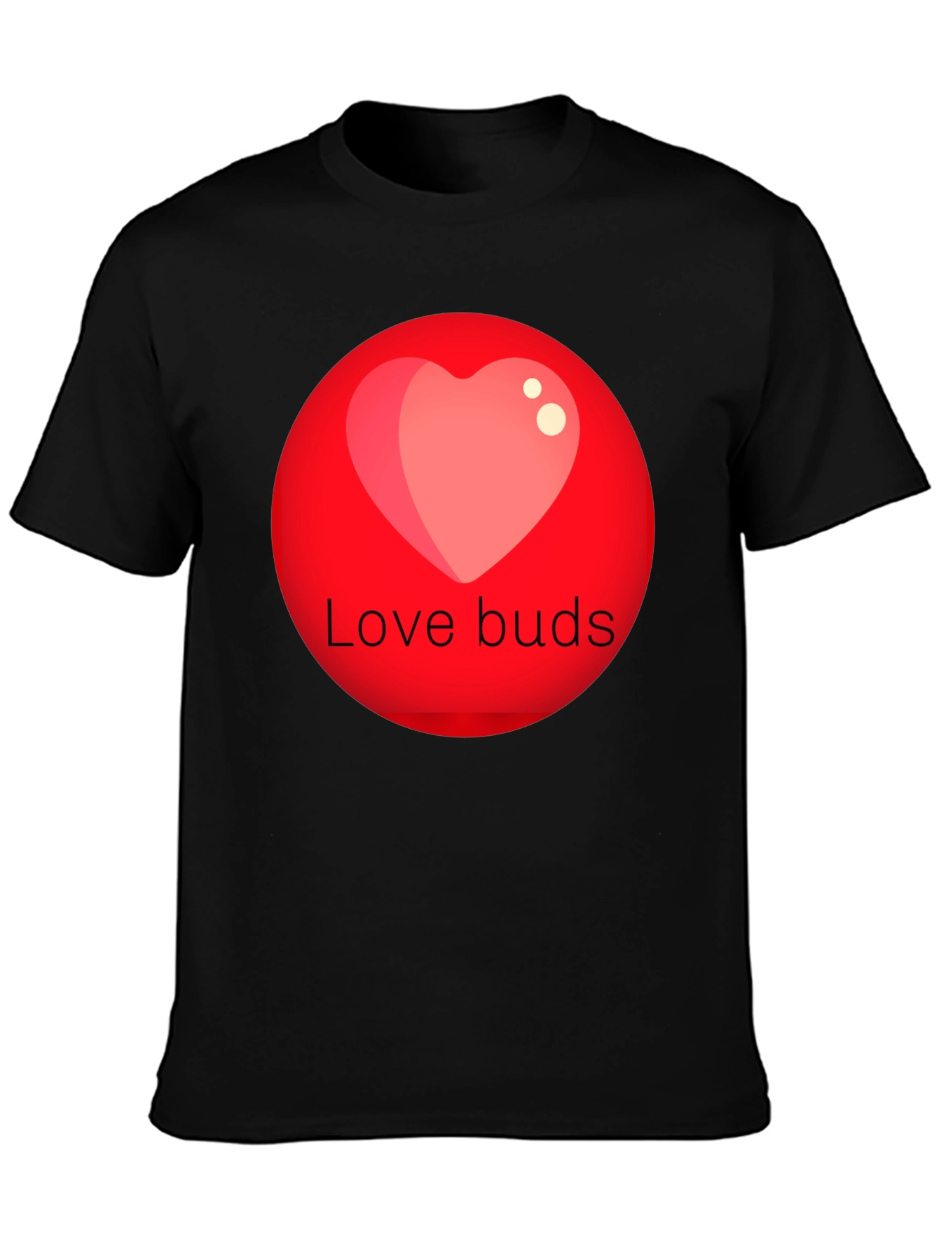 Black Love Buds Graphic Tee - Black Crew Neck view 3