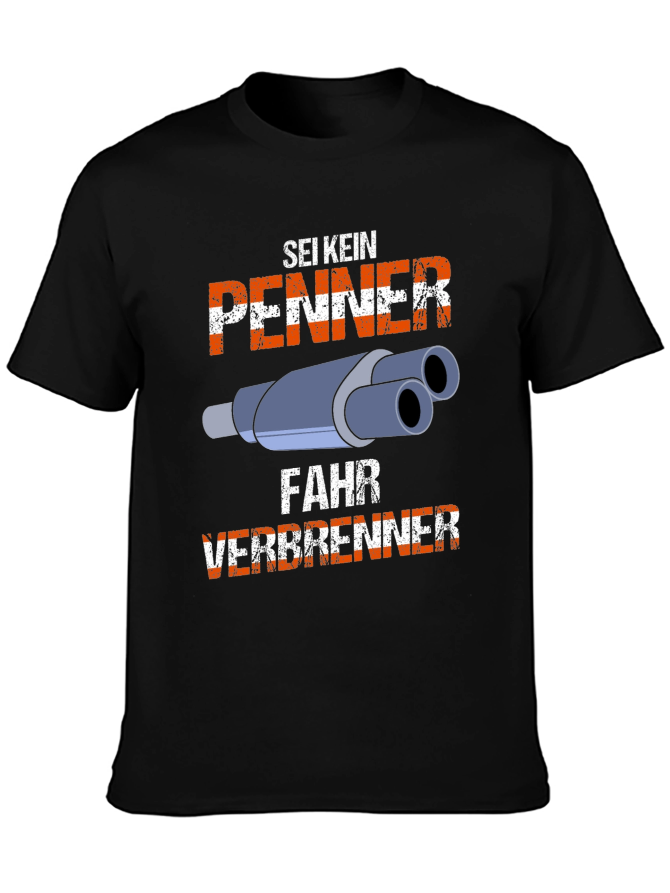 Black Sei Kein Penner Fahr Verbrenner Graphic T-Shirt view 3