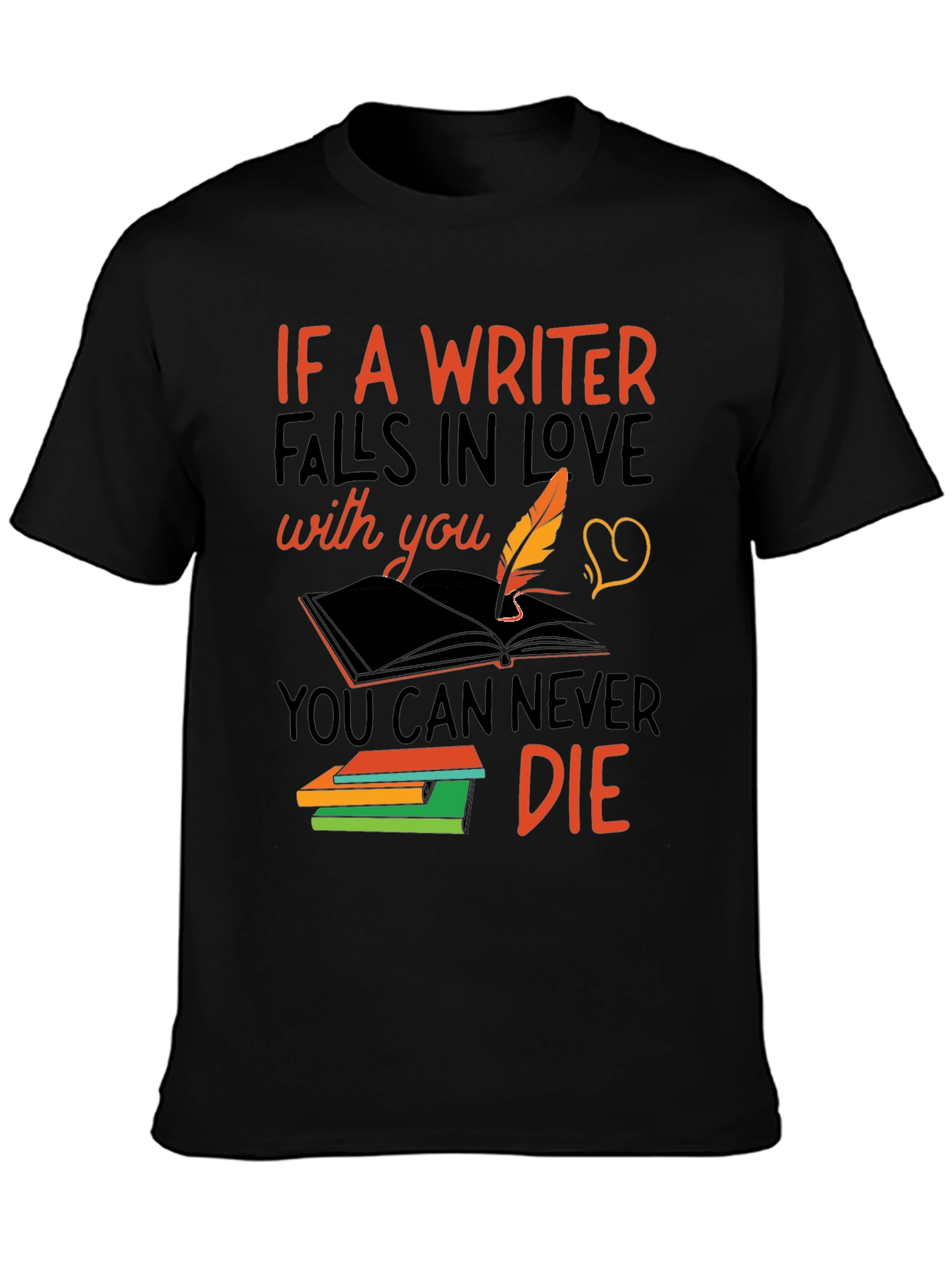 Black Writer Love Never Die T-Shirt view 3