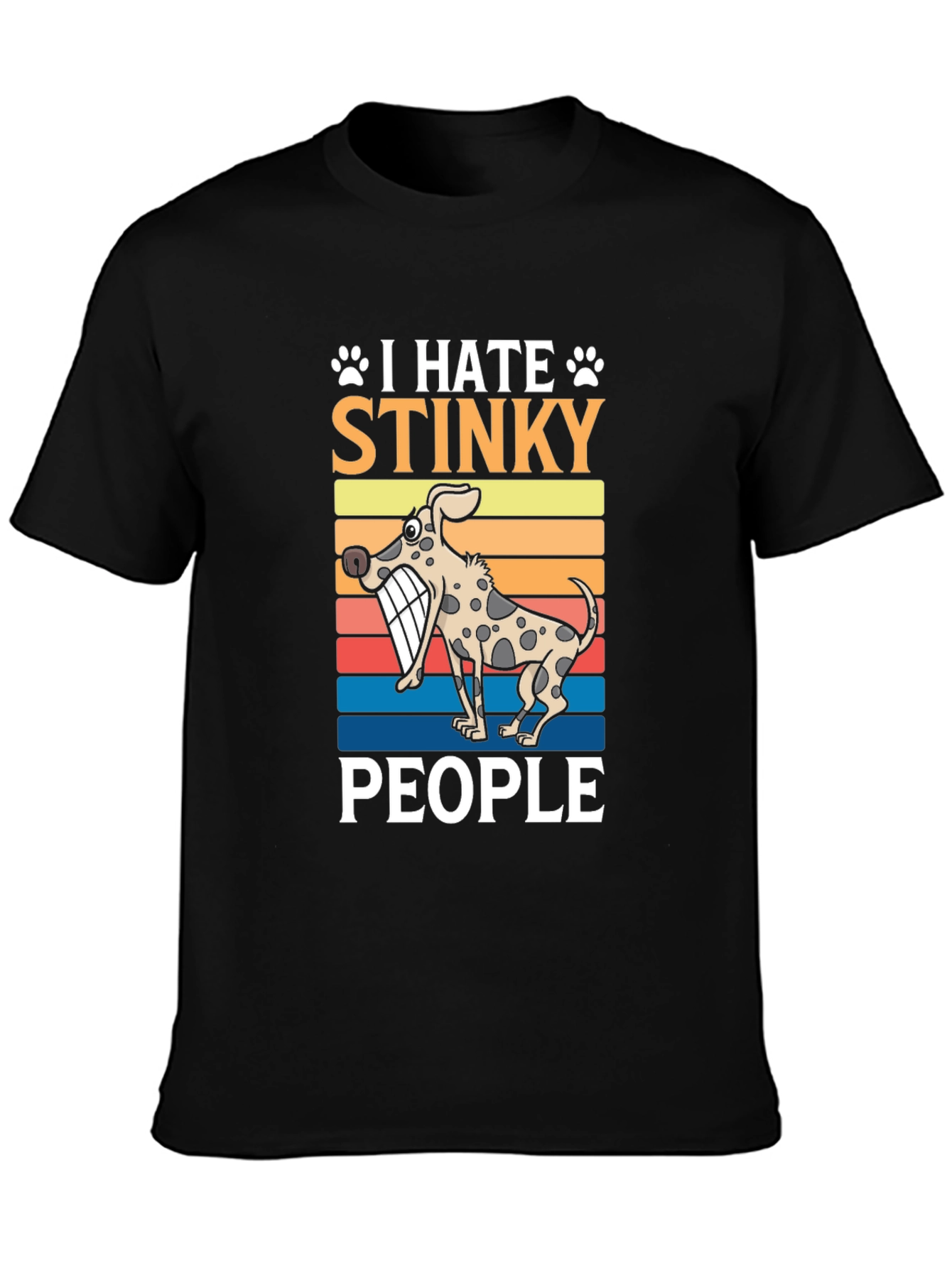 Black I Hate Stinky People Graphic Tee - Dog Lover T-Shirt view 3