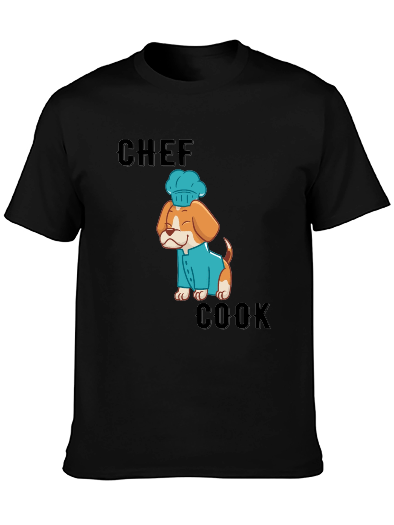 Black Chef Cook Dog T-Shirt: Cute Culinary Canine Tee view 3