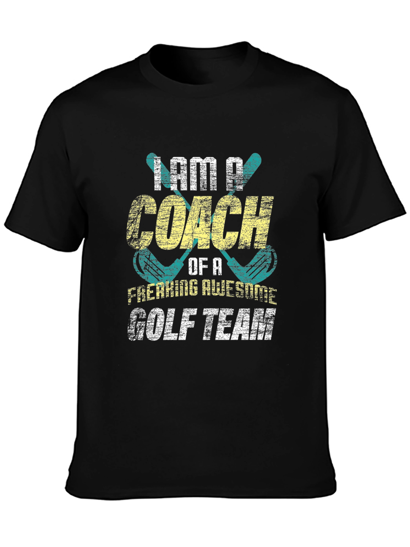 Black Golf Coach T-Shirt - Awesome Team Graphic Tee view 3