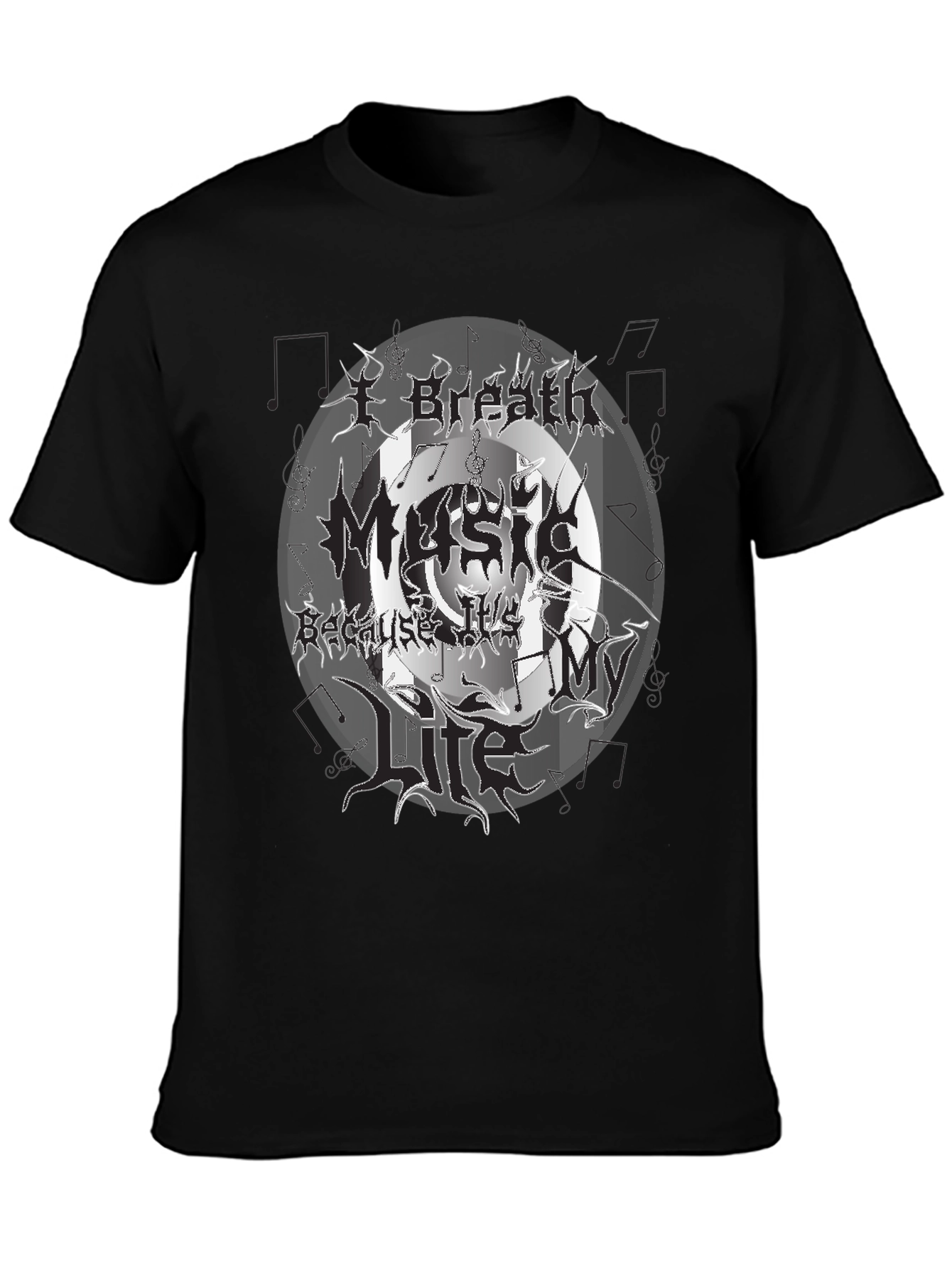 Black Black Music My Life Graphic Tee view 3