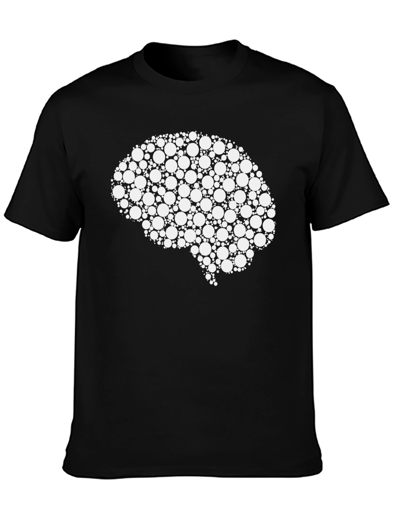 Black Brain Graphic Tee - Circle Design view 3