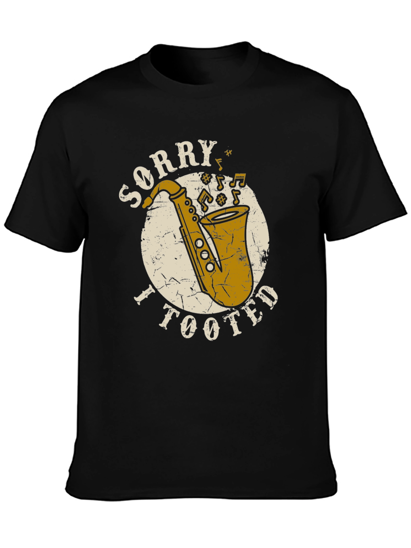 Black Sorry I Tooted Saxophone T-Shirt - Funny Musician Tee view 3
