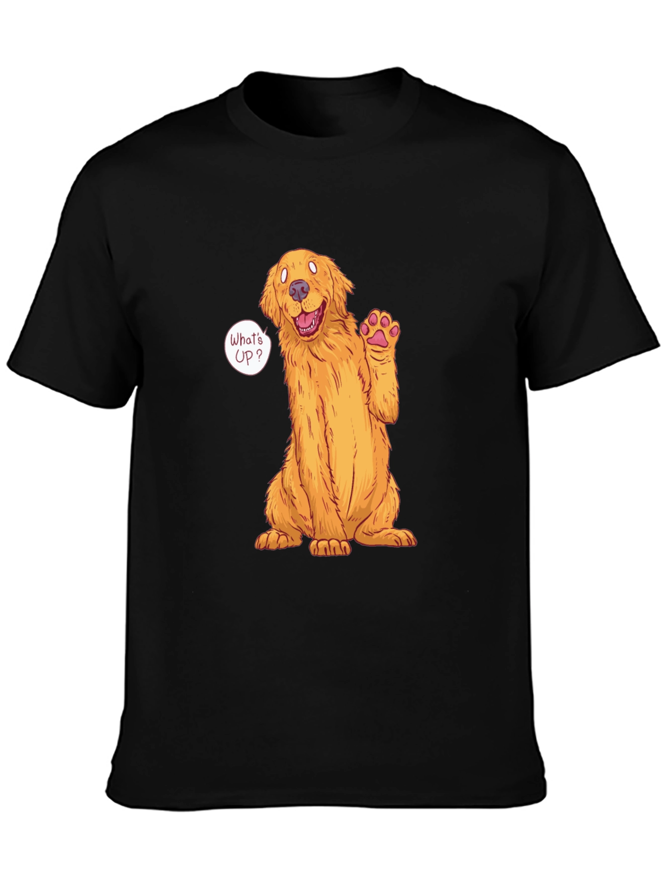 Black Golden Retriever 'What's Up?' T-Shirt view 3