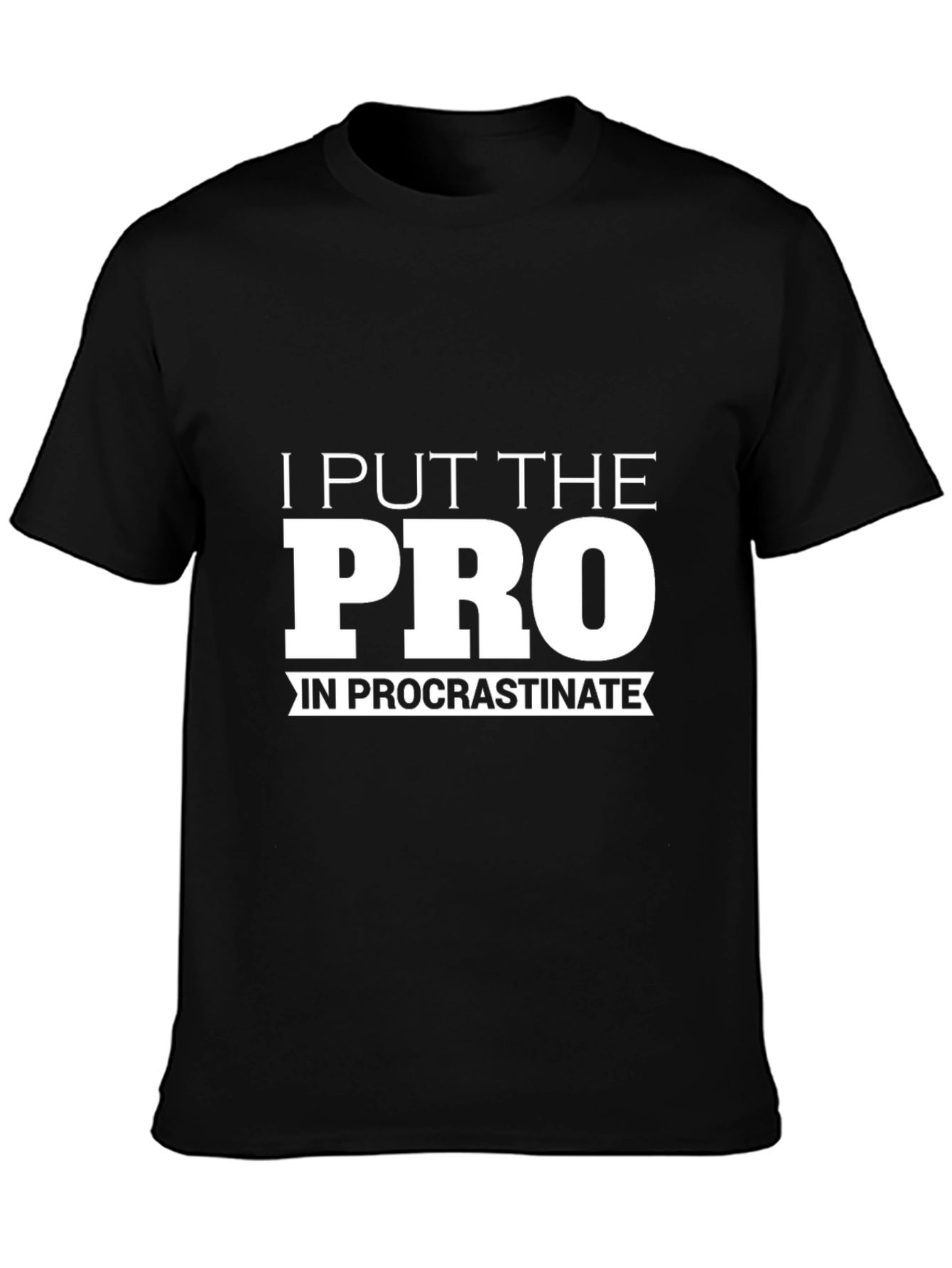 Black Procrastinate T-Shirt - Funny Slogan Tee view 3