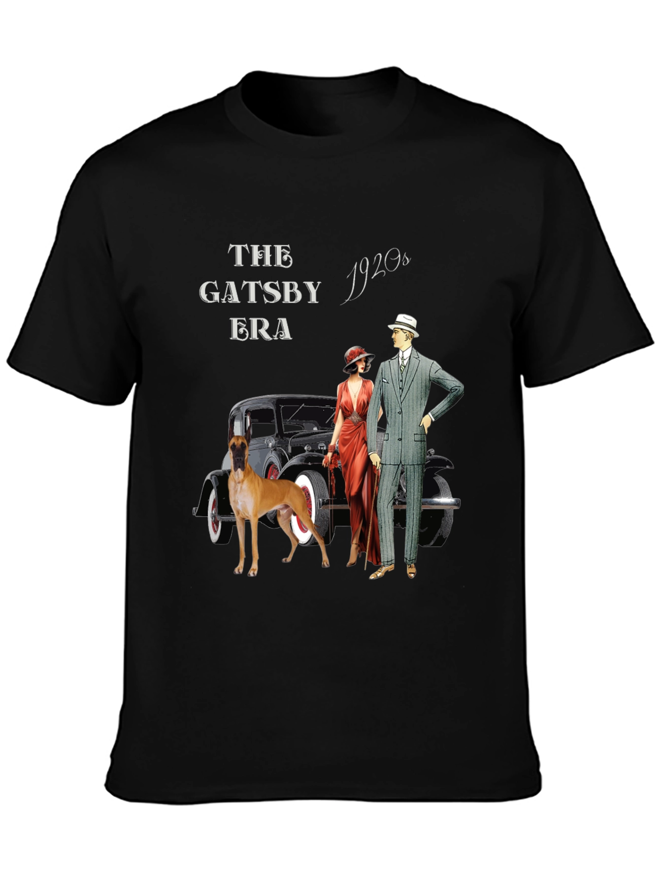 Black Gatsby Era T-Shirt: Vintage 1920s Style view 3