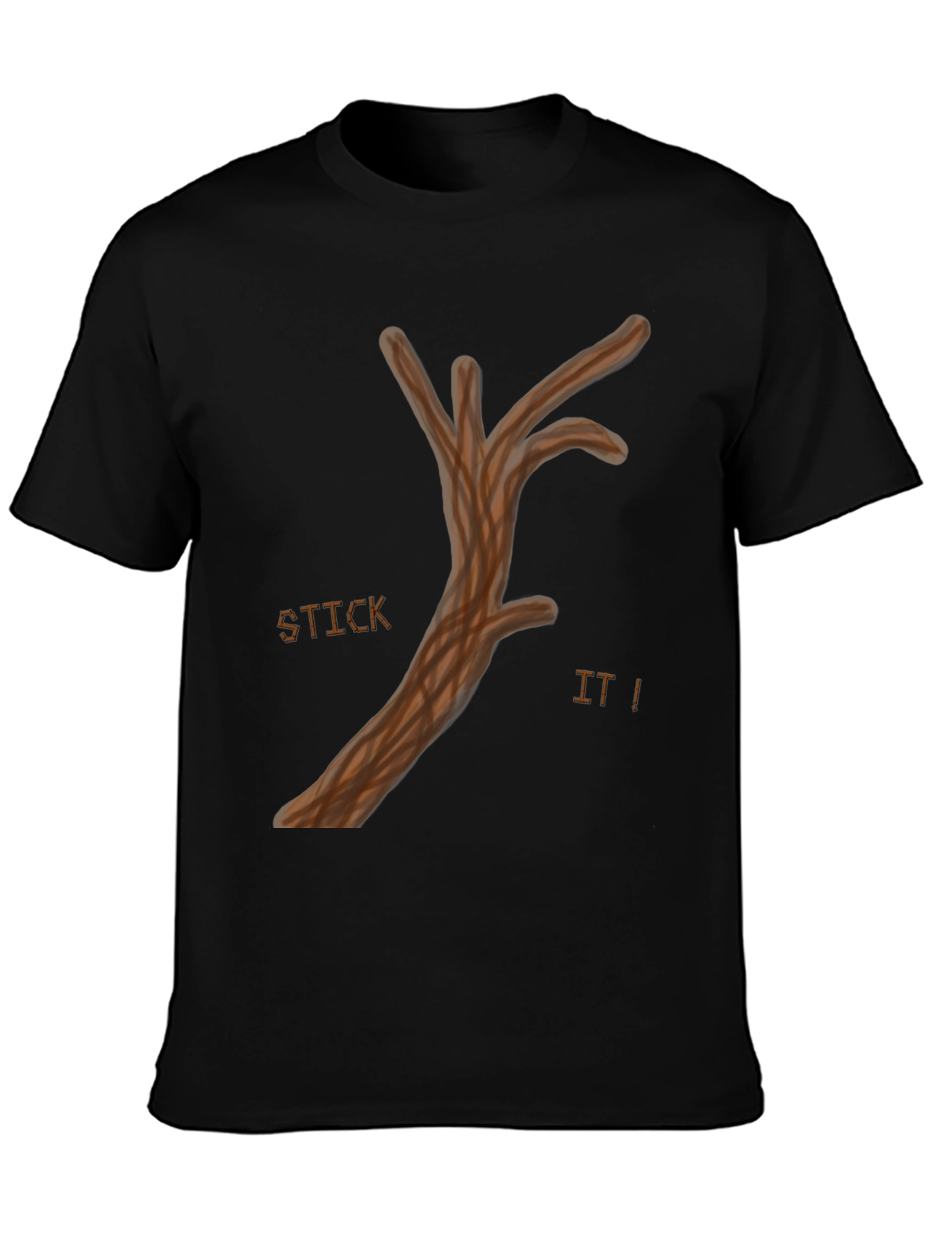 Black Humorous "Stick It!" Graphic Tee - Casual Comfort view 3