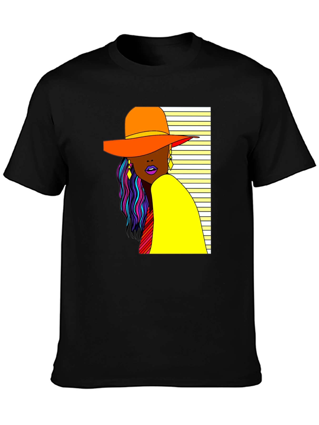 Trendy Woman Graphic Tee - Stylish Black T-Shirt - 3