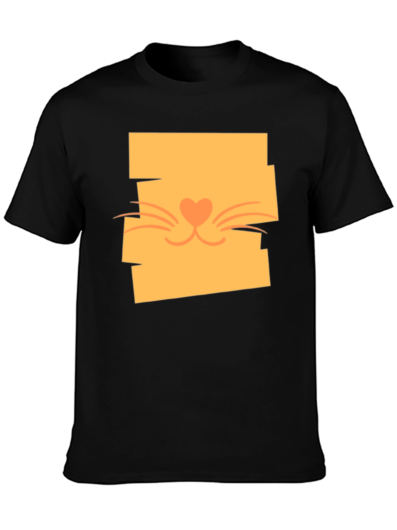 Black Cute Cat Face Graphic Tee - Stylish Casual Wear view 3