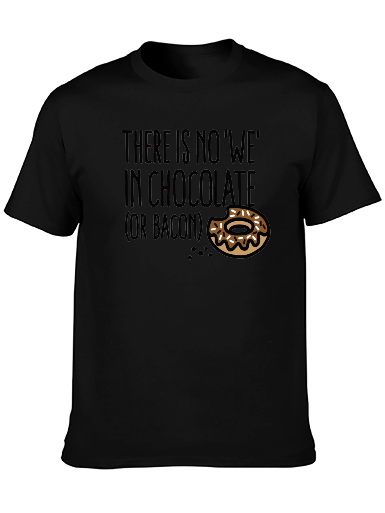Black Funny Chocolate and Bacon T-Shirt view 3