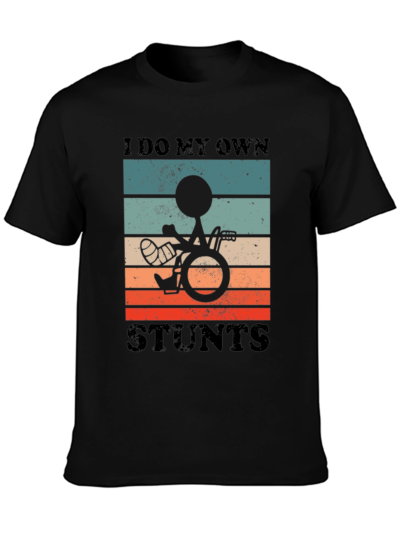 Black I Do My Own Stunts Graphic Tee - Unisex Black T-Shirt view 3