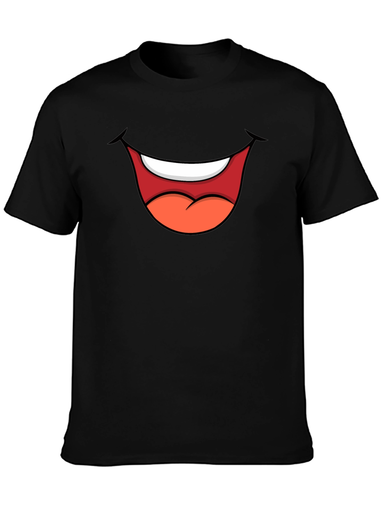 Black Cartoon Mouth Graphic Tee - Black T-Shirt view 3
