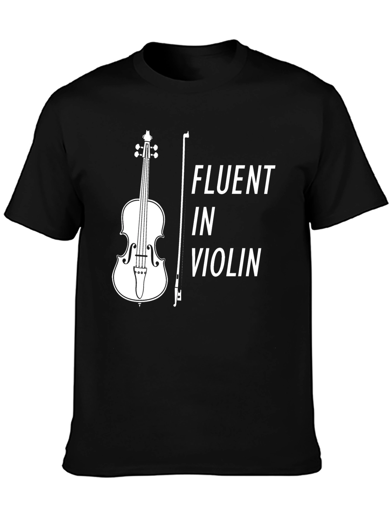 Black Fluent in Violin T-Shirt - Musician Apparel view 3