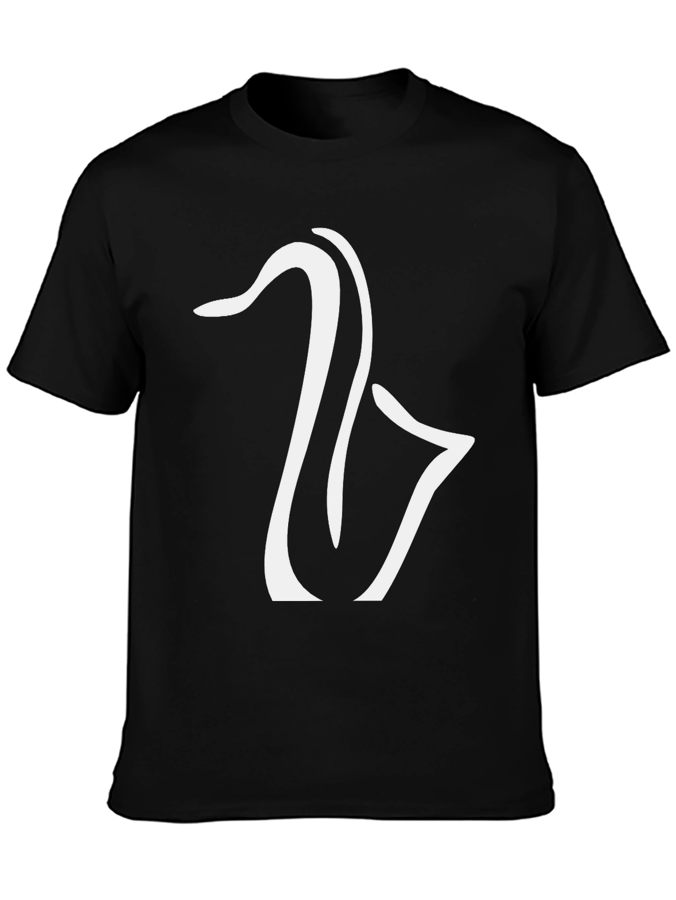 Black Saxophone Graphic Tee - Black Cotton Casual Shirt view 3