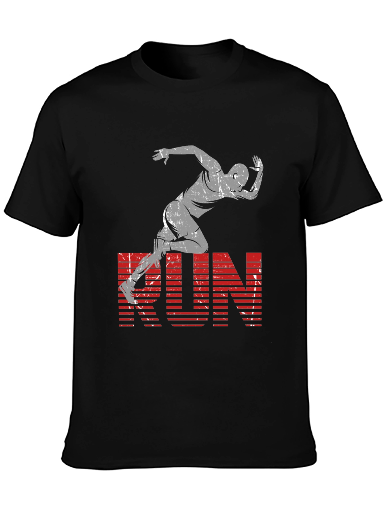 Black Men's Black RUN Graphic Tee view 3