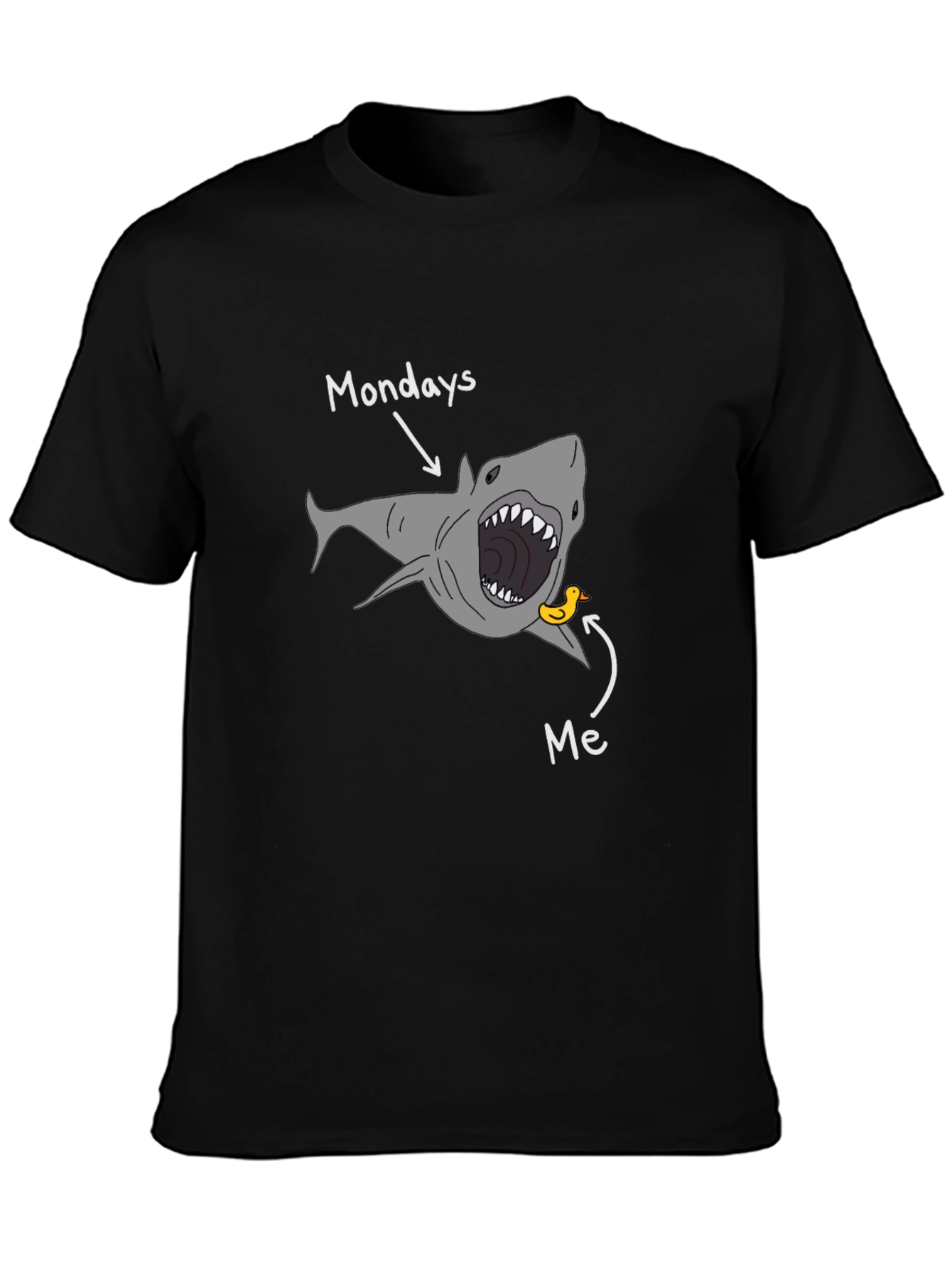 Black Mondays Shark Attack T-Shirt - Funny Graphic Tee view 3