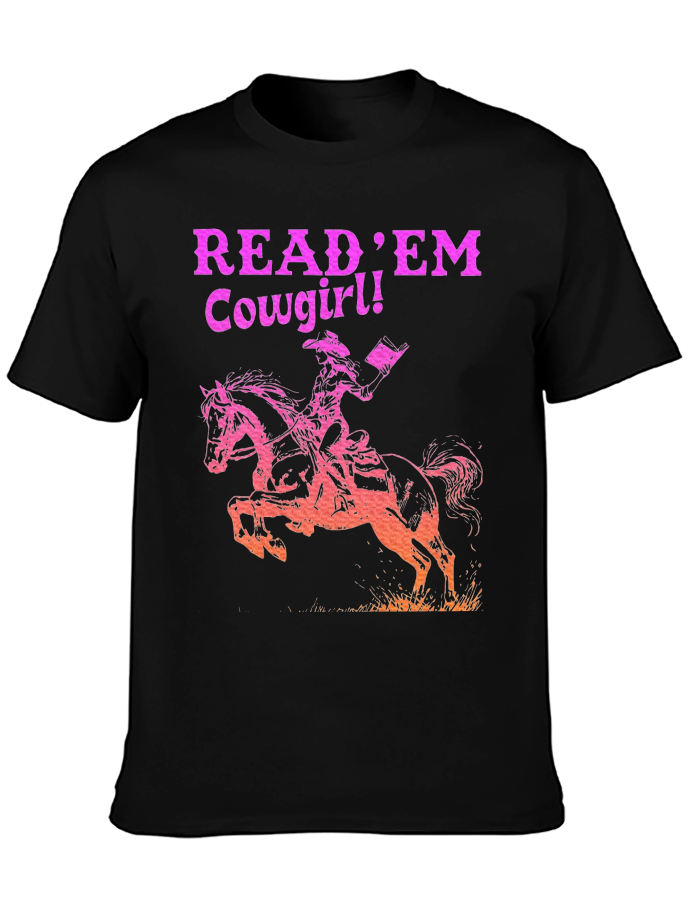 Black Read 'Em Cowgirl! Graphic Tee - Western Style view 3