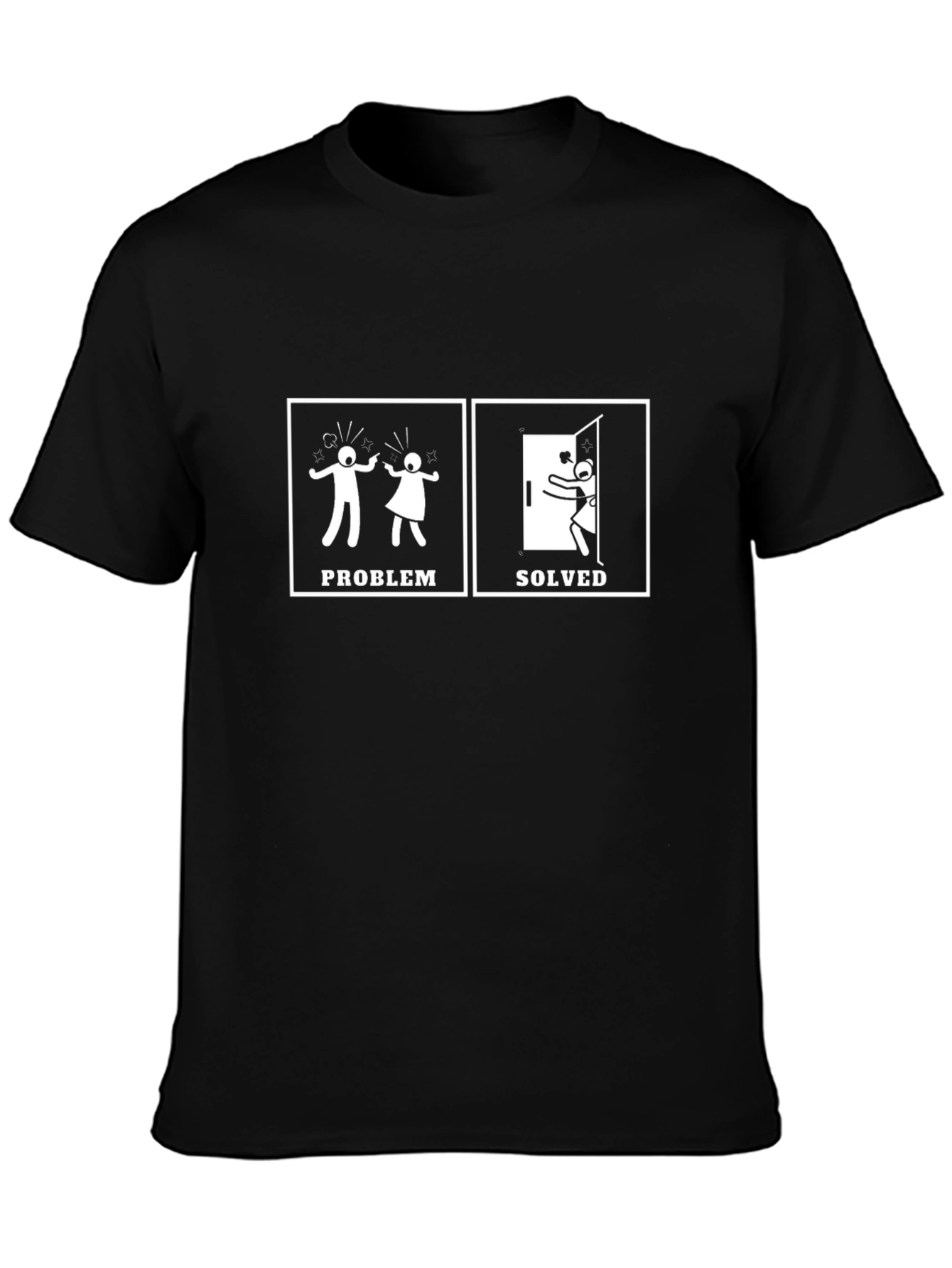 Black Problem Solved Graphic T-Shirt view 3