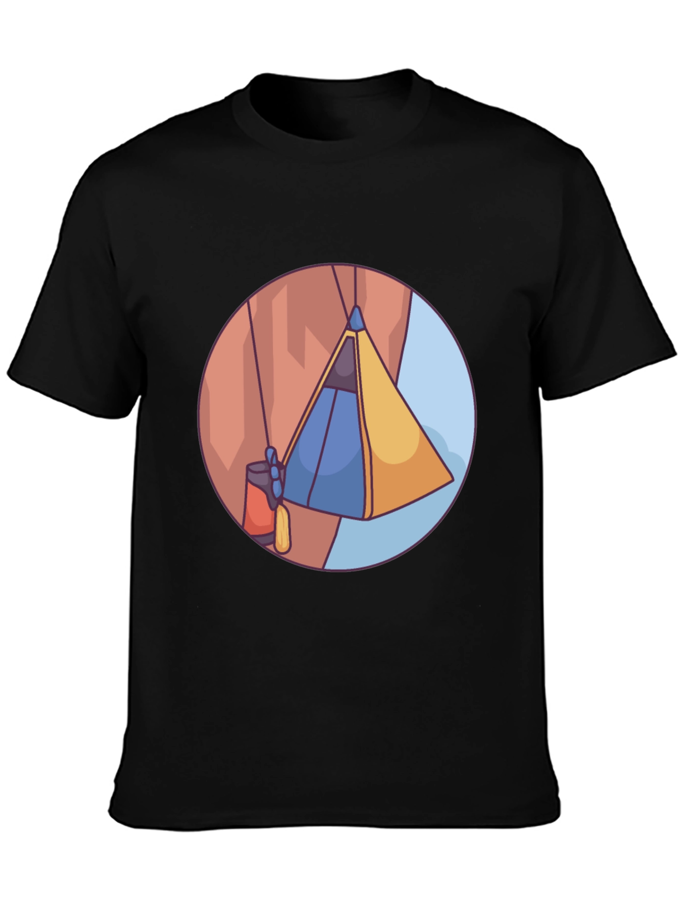 Black Cliffside Tent T-Shirt - Adventure Ready view 3