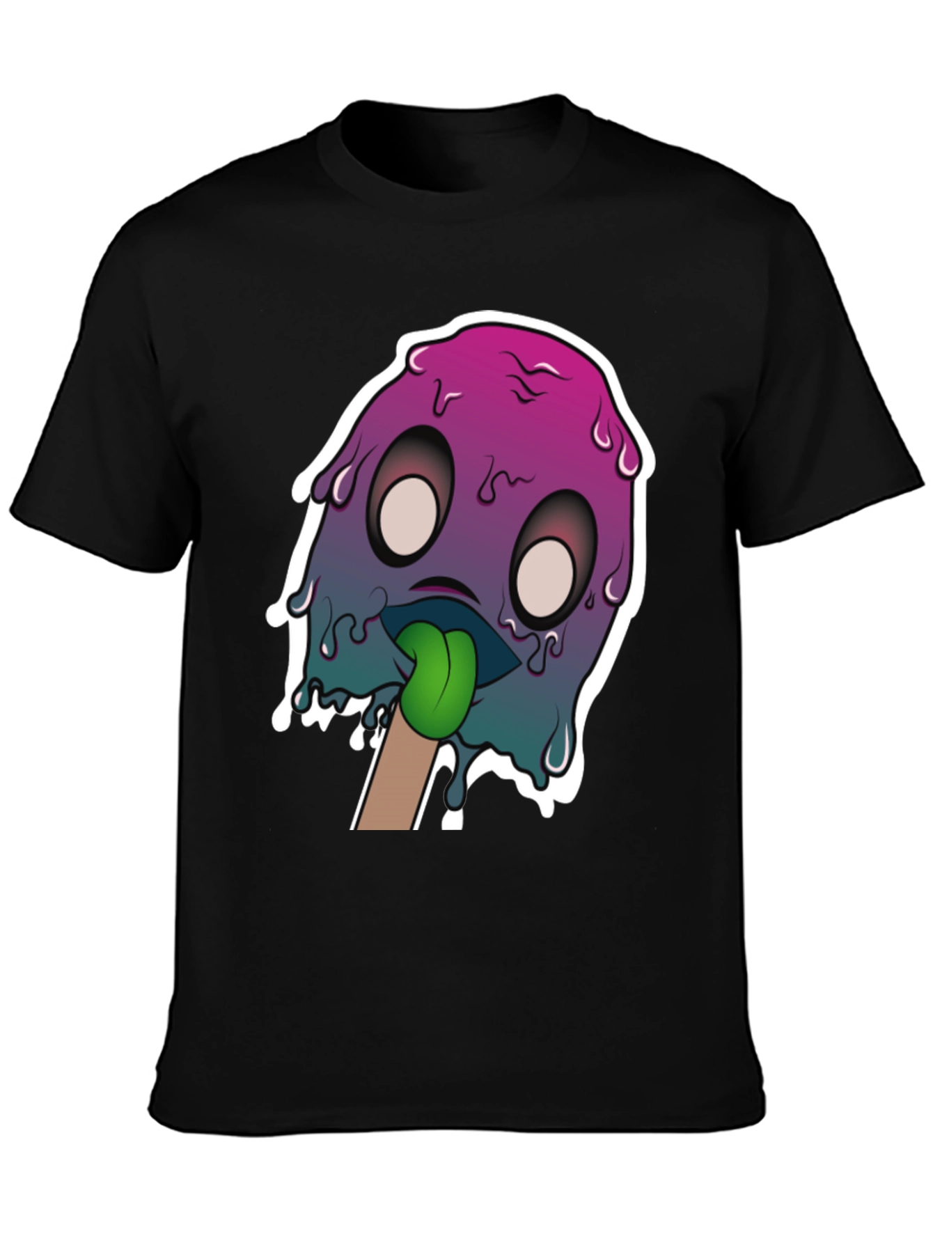 Black Melting Monster Graphic Tee - Unique Design view 3