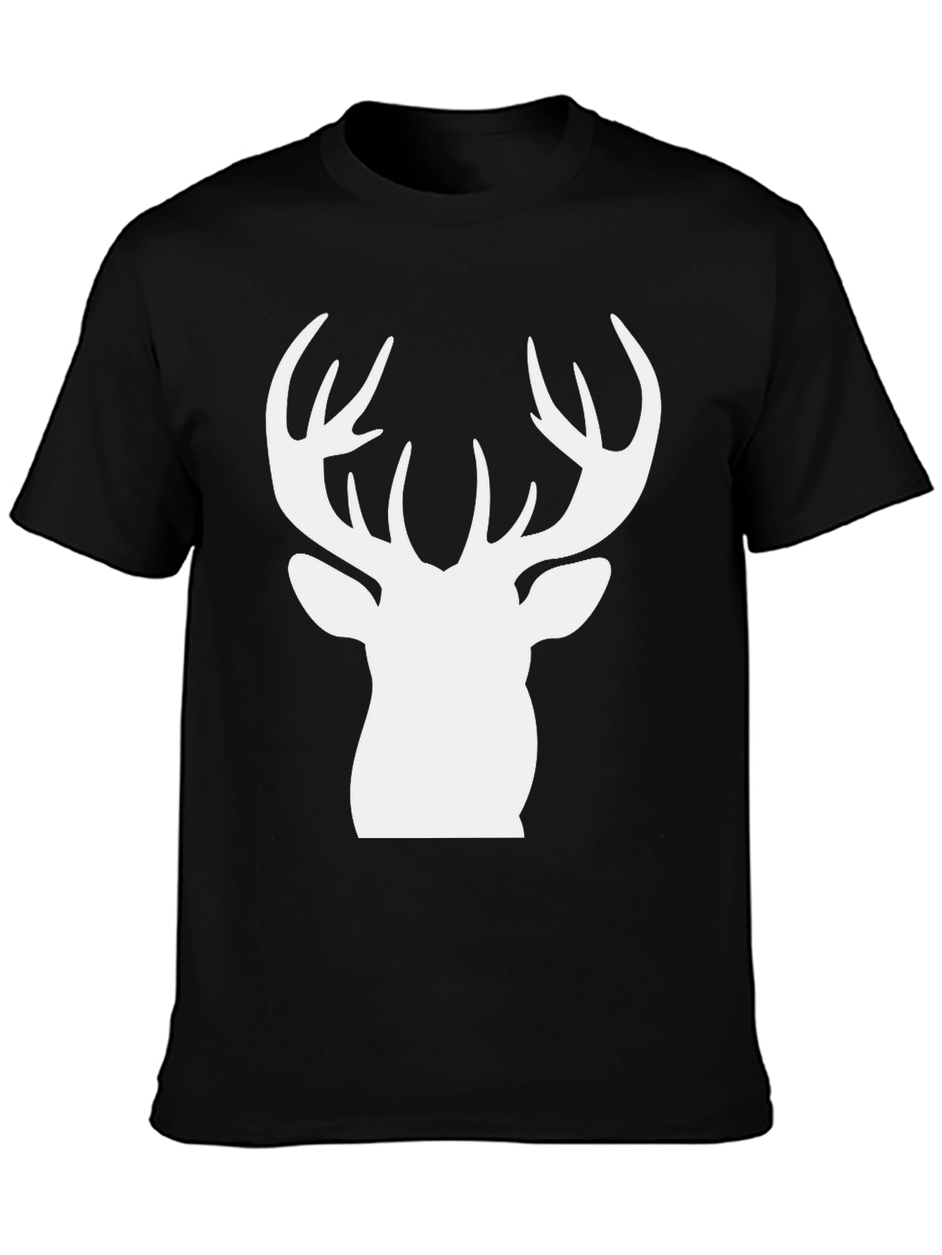 Black Deer Silhouette Graphic Tee - Black view 3