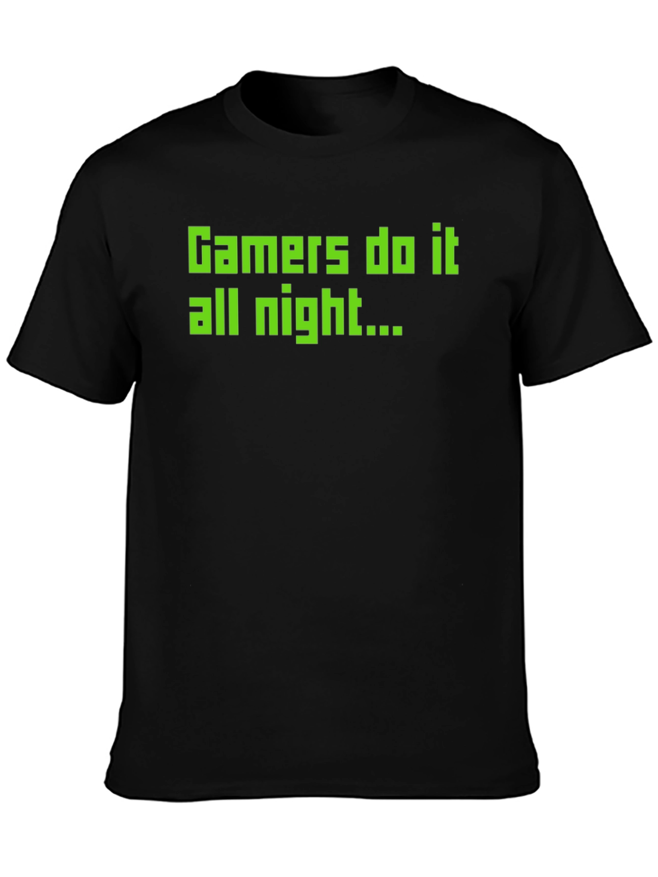 Black Gamer Do It All Night Black T-Shirt view 3