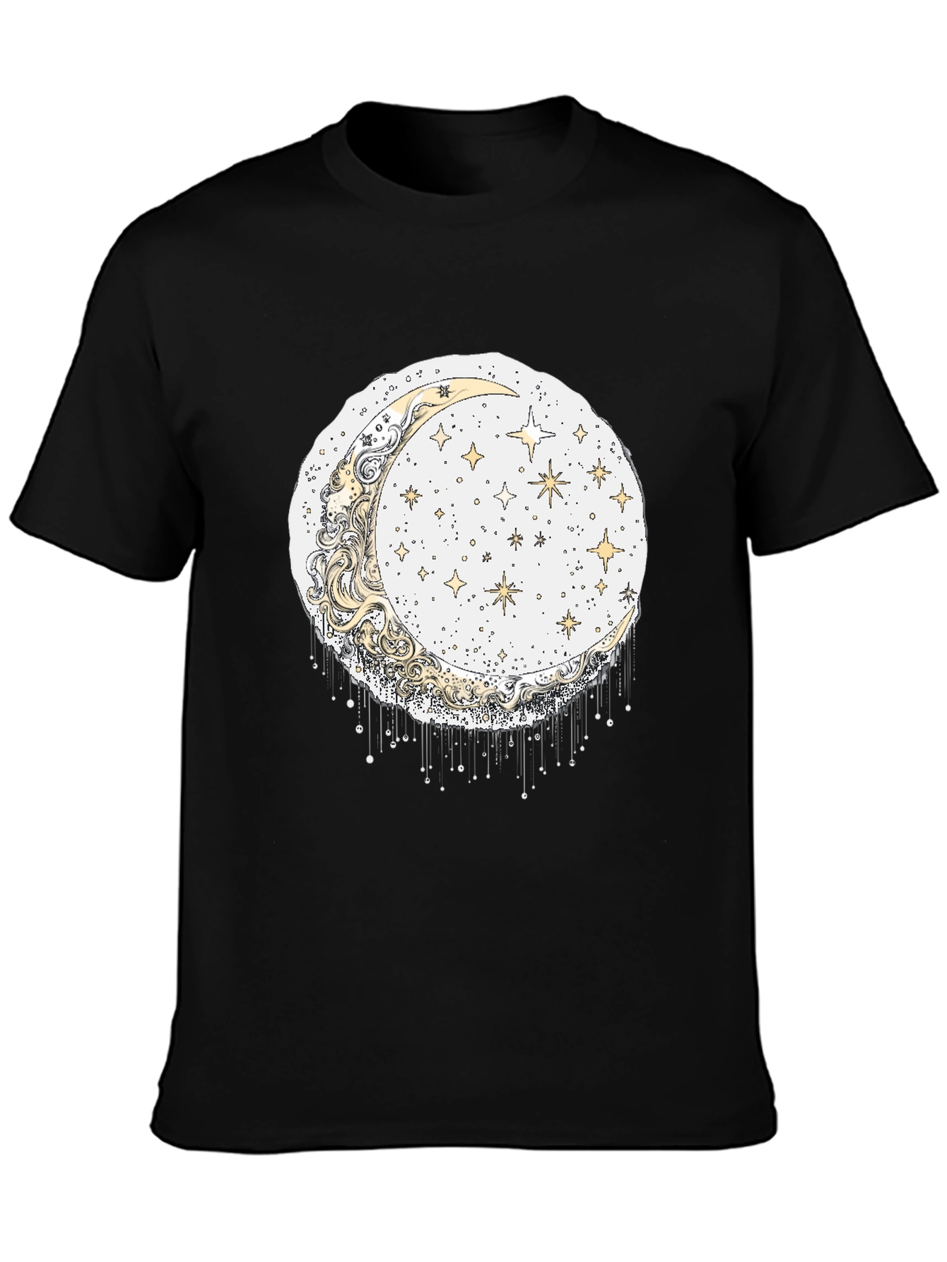 Black Celestial Moon & Stars Graphic Tee view 3