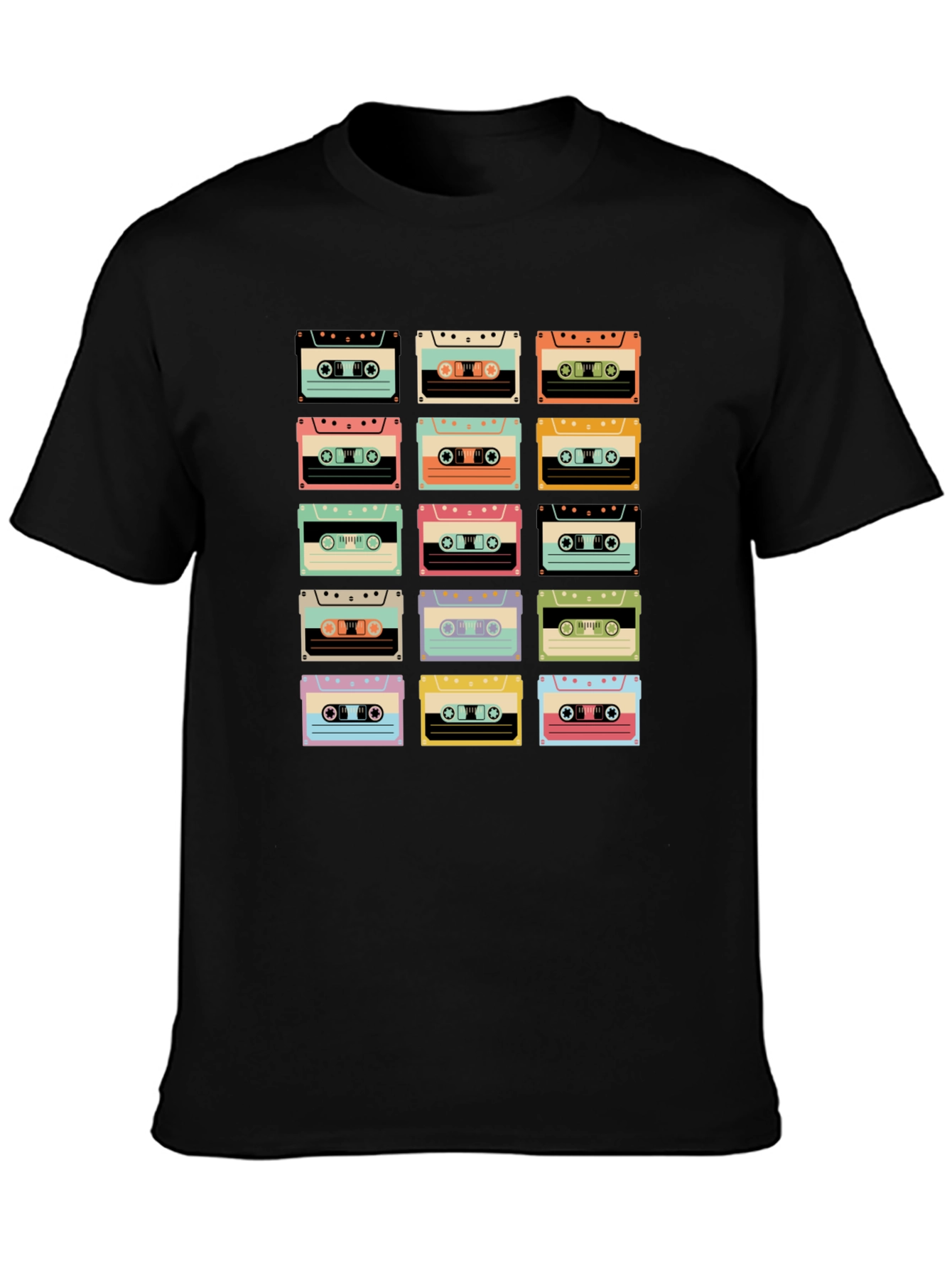Black Retro Cassette Tape Graphic Tee view 3