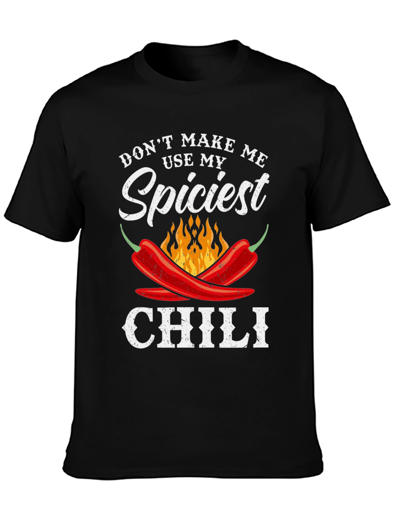 Black Spiciest Chili Funny T-Shirt view 3