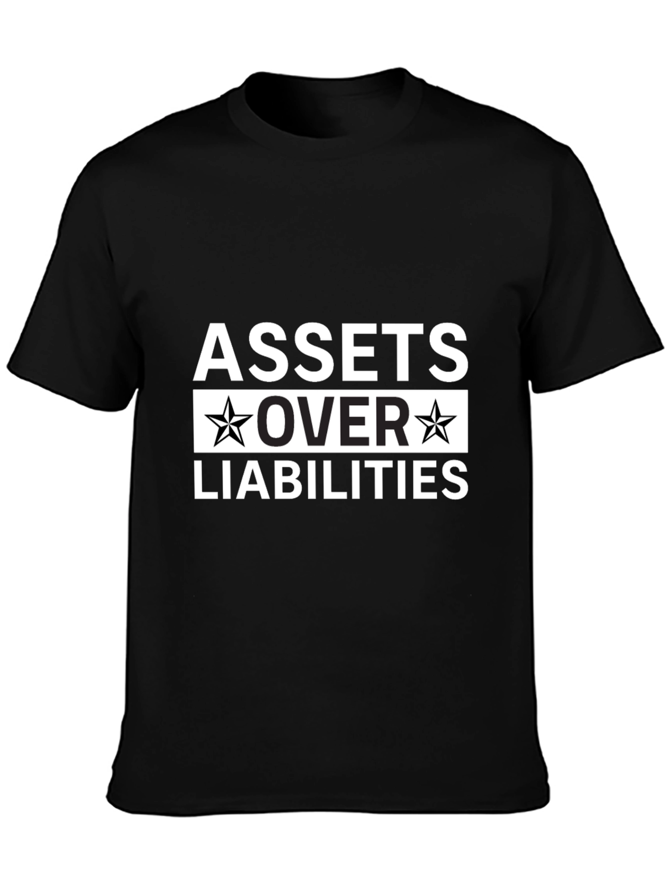 Black Assets Over Liabilities Black Graphic T-Shirt view 3