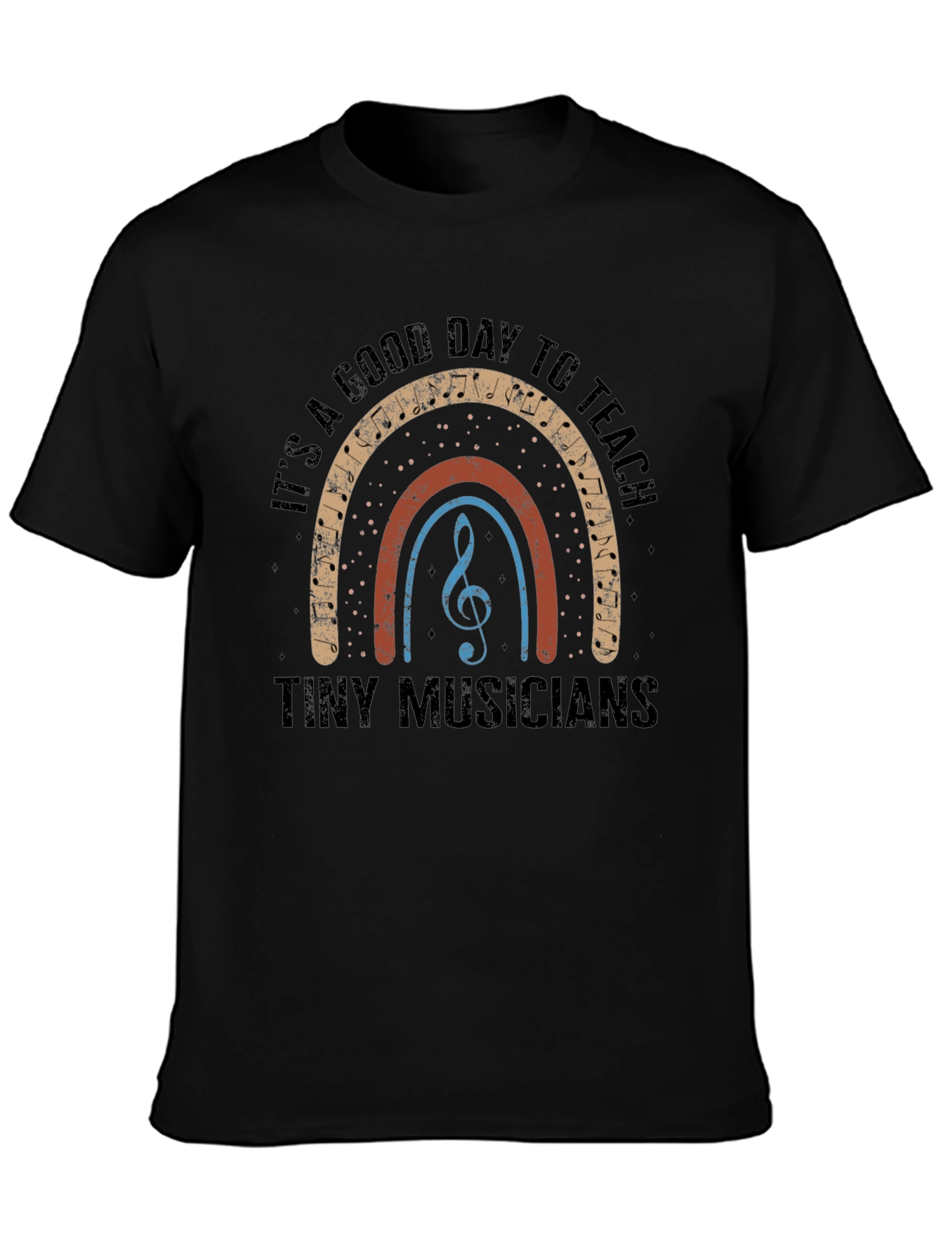 Black Music Teacher T-Shirt: A Good Day to Teach Tiny Musicians view 3