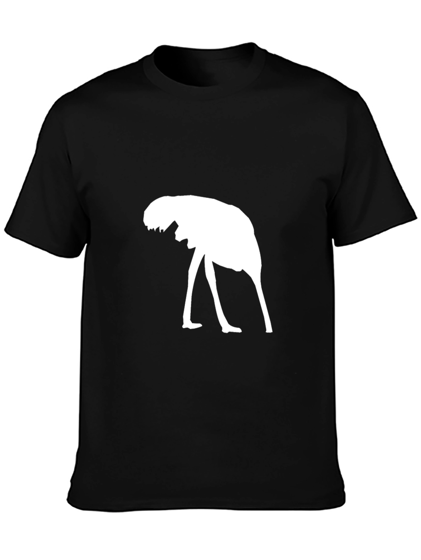 Black Ostrich Silhouette Black T-Shirt view 3