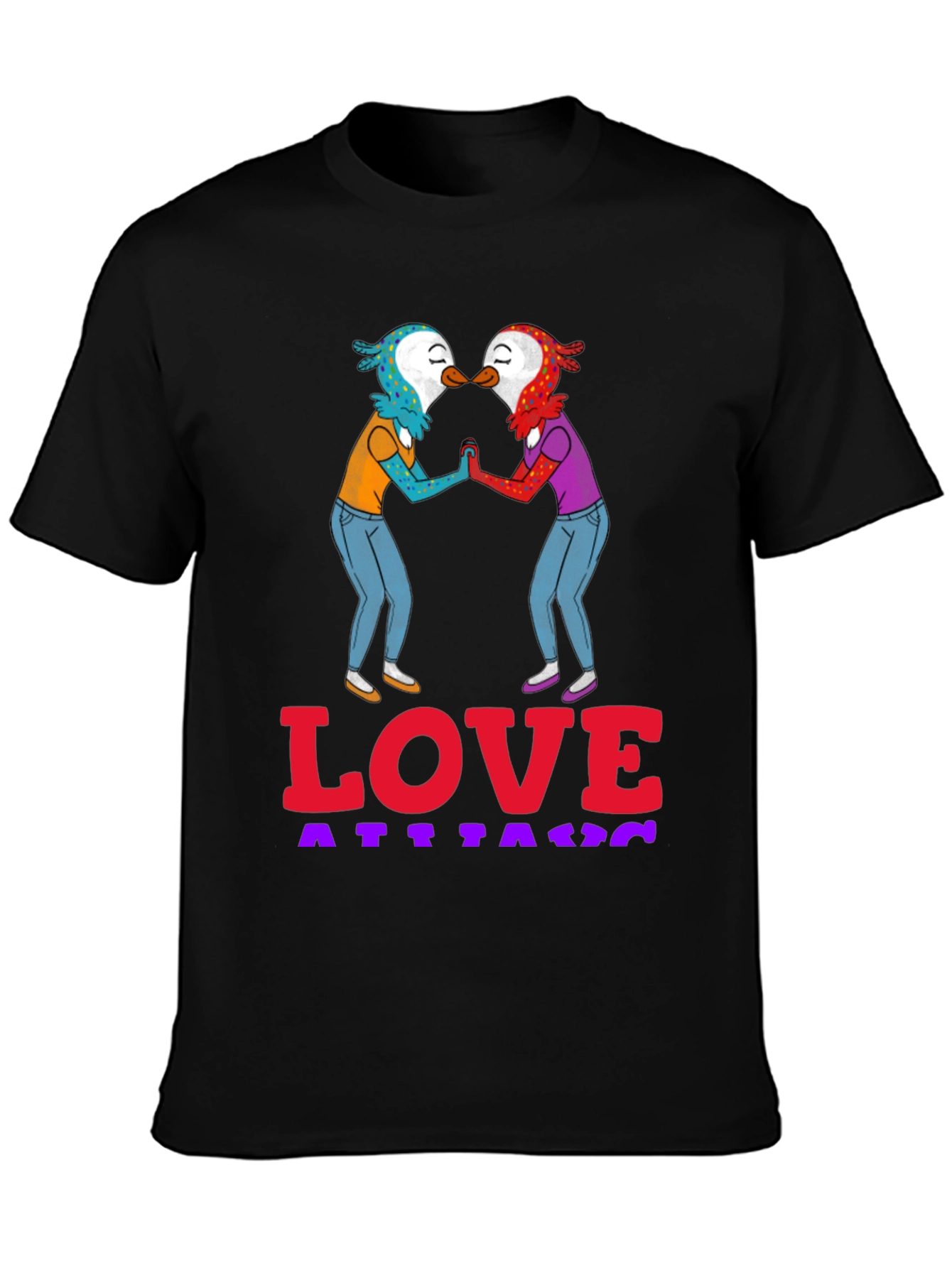 Black Love Attack Graphic Tee - Unisex Black T-Shirt view 3