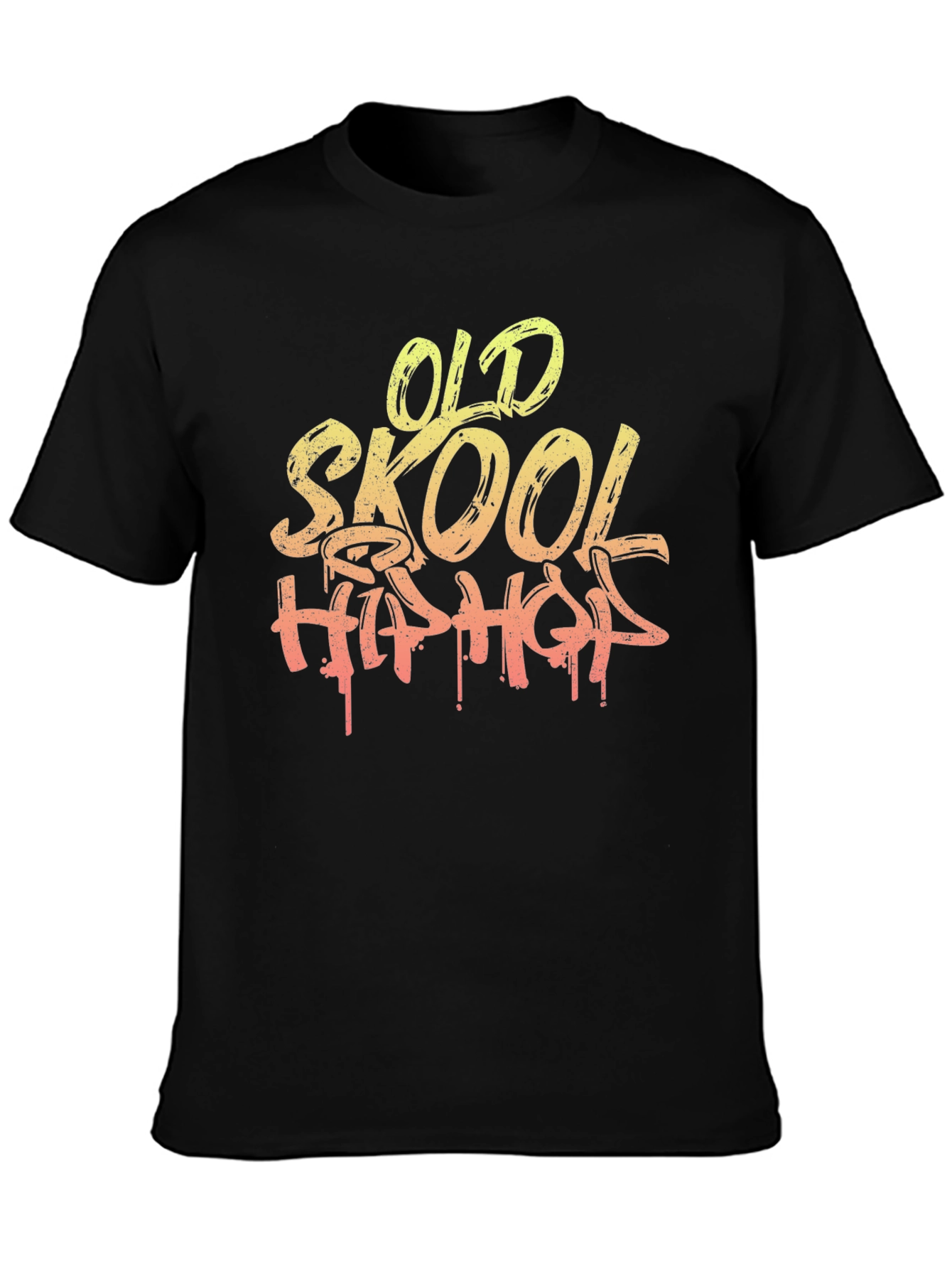 Black Old Skool Hip Hop Graphic T-Shirt - Black view 3