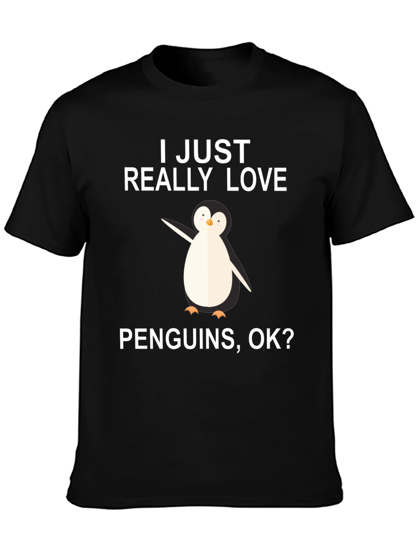 Black Penguin Lover T-Shirt - I Just Really Love Penguins view 3