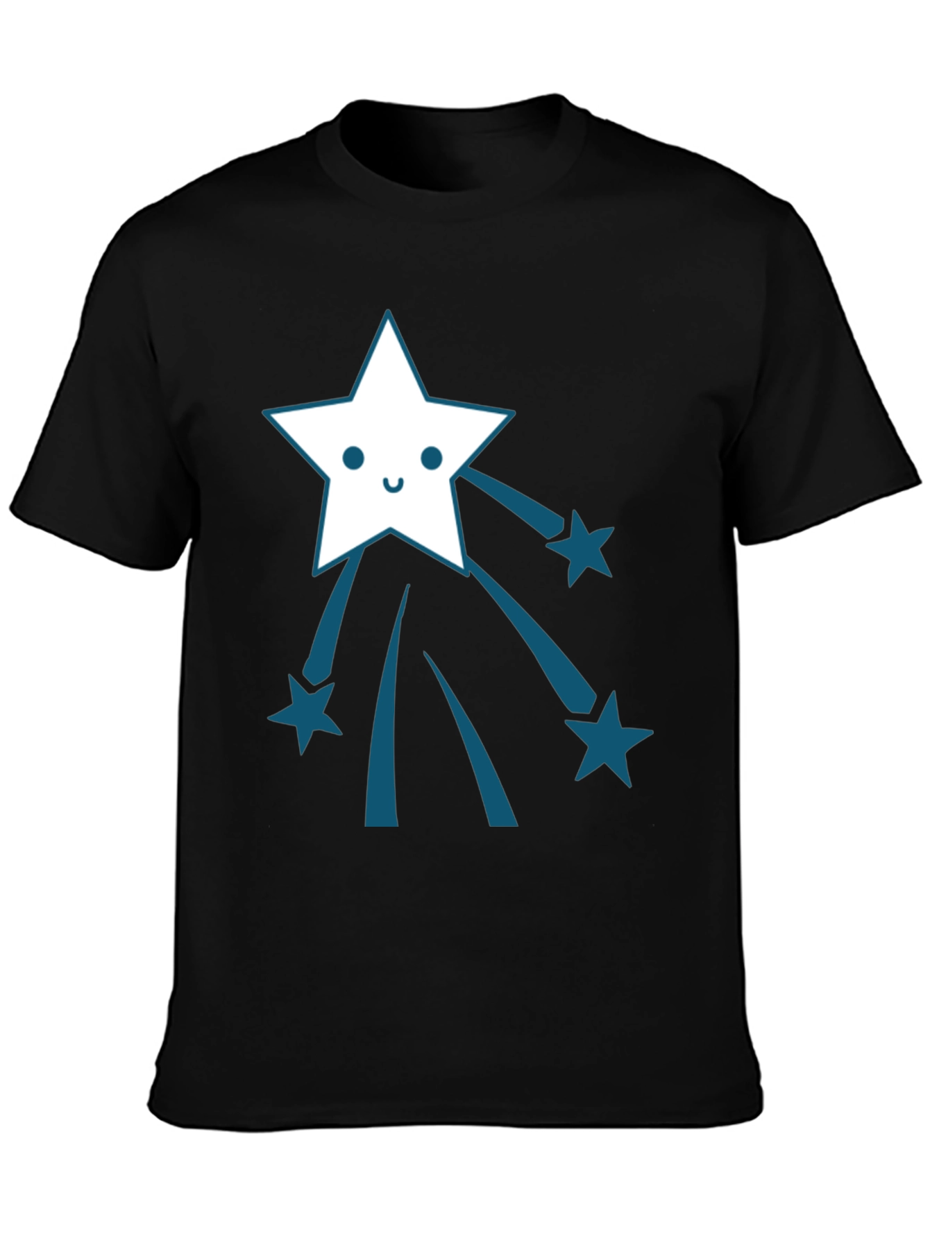 Black Shooting Star Graphic Tee - Soft Cotton Comfort view 3