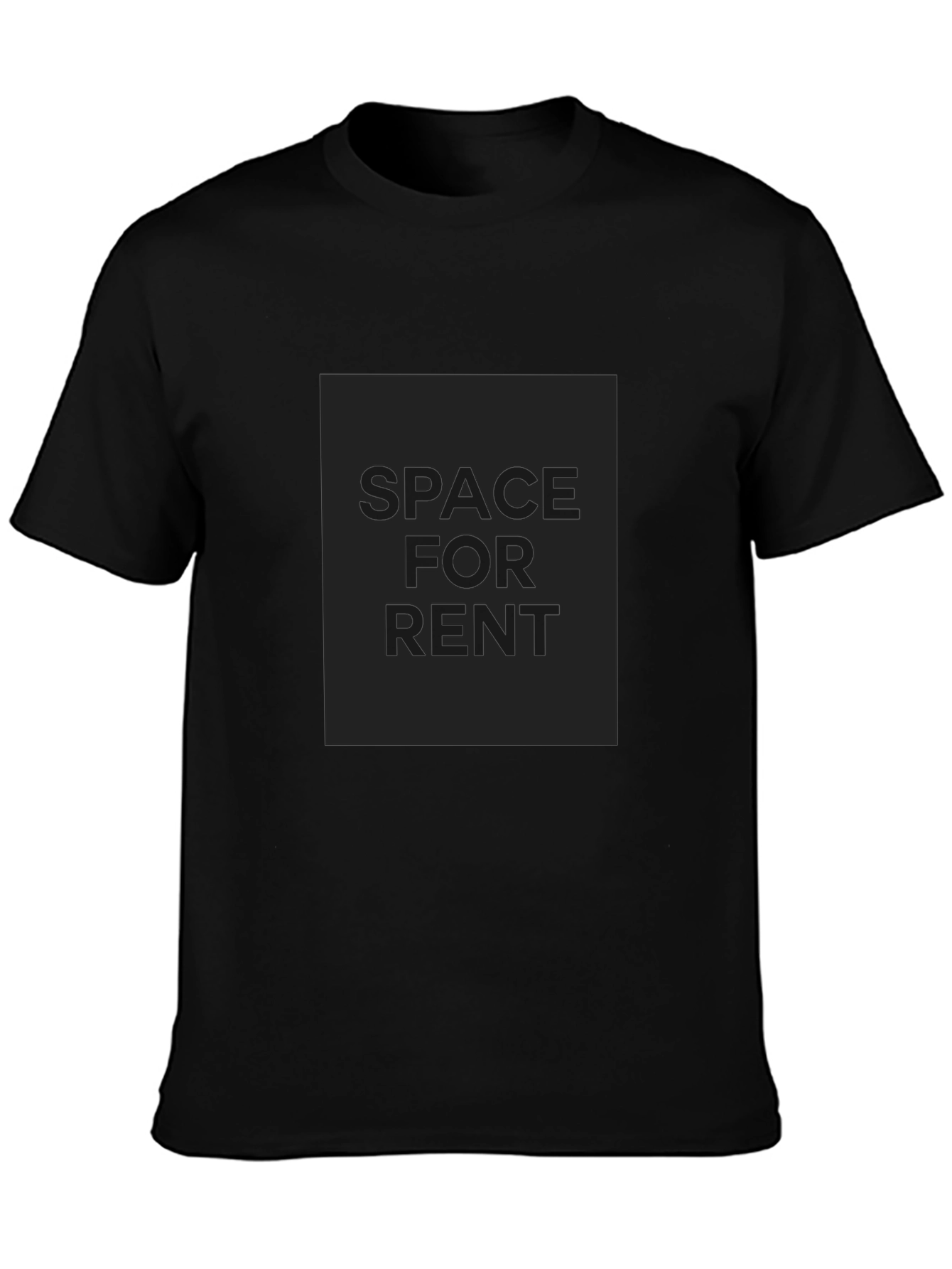Black Men's Black Crew Neck T-Shirt - Space for Rent view 3
