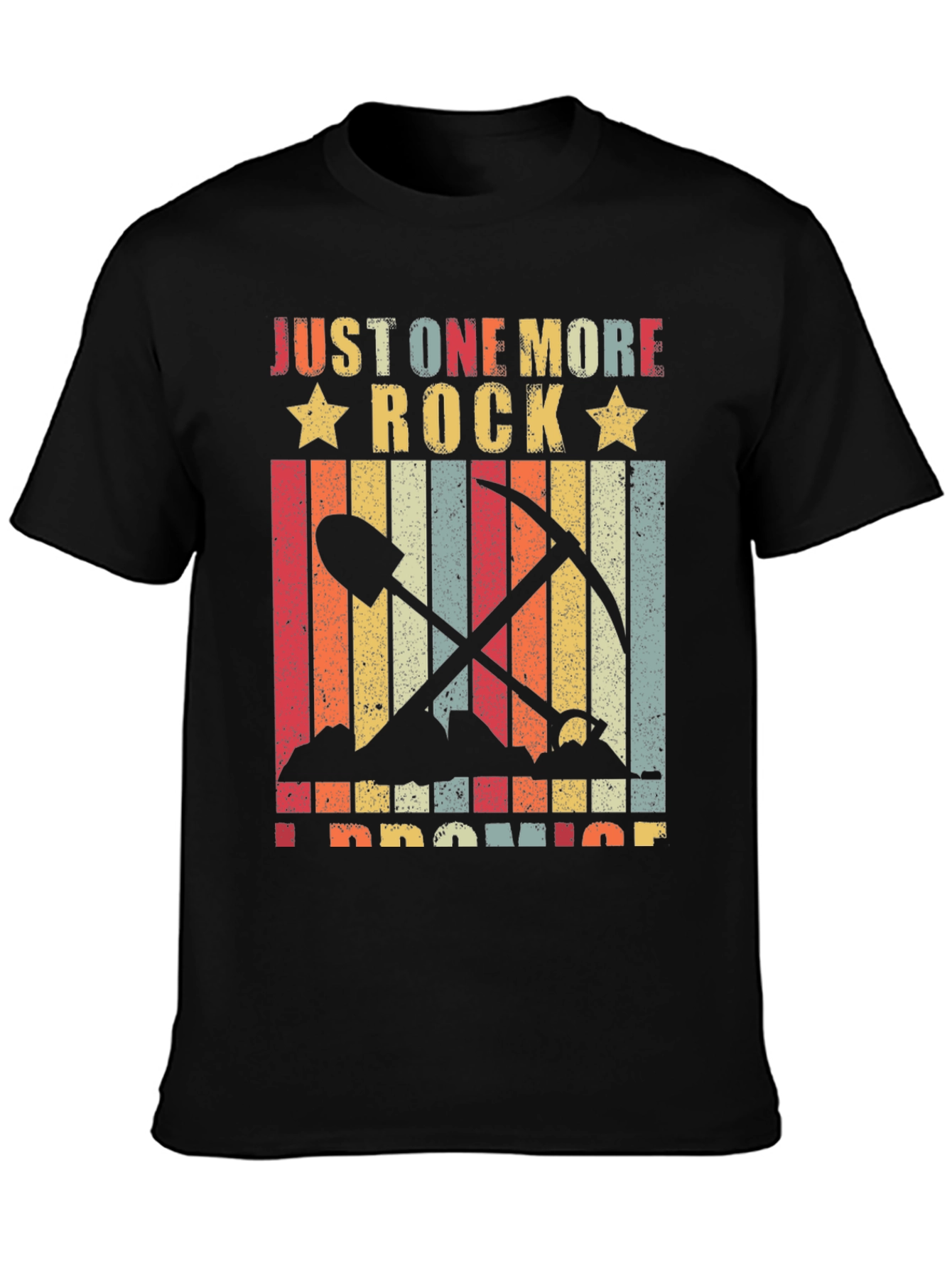 Black Just One More Rock T-Shirt - Mineral Collector Tee view 3
