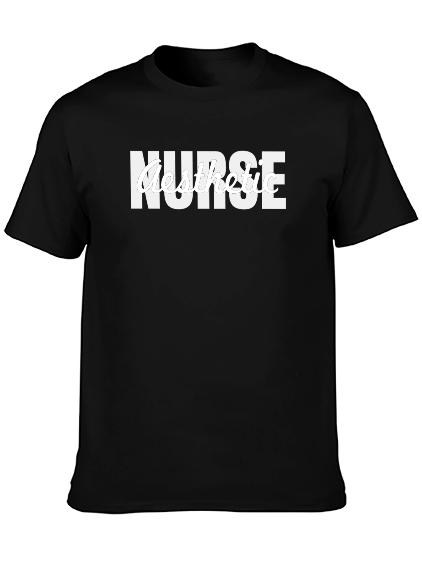 Black Nurse Aesthetic Graphic Tee - Black Cotton T-Shirt view 3