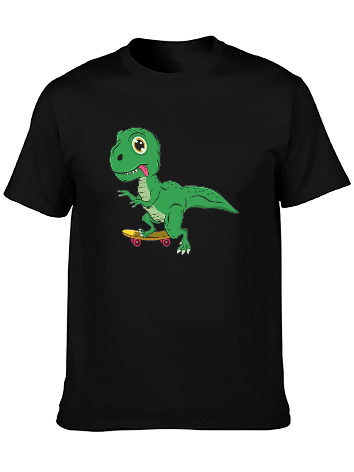 Black Skateboarding Dinosaur Graphic Tee view 3