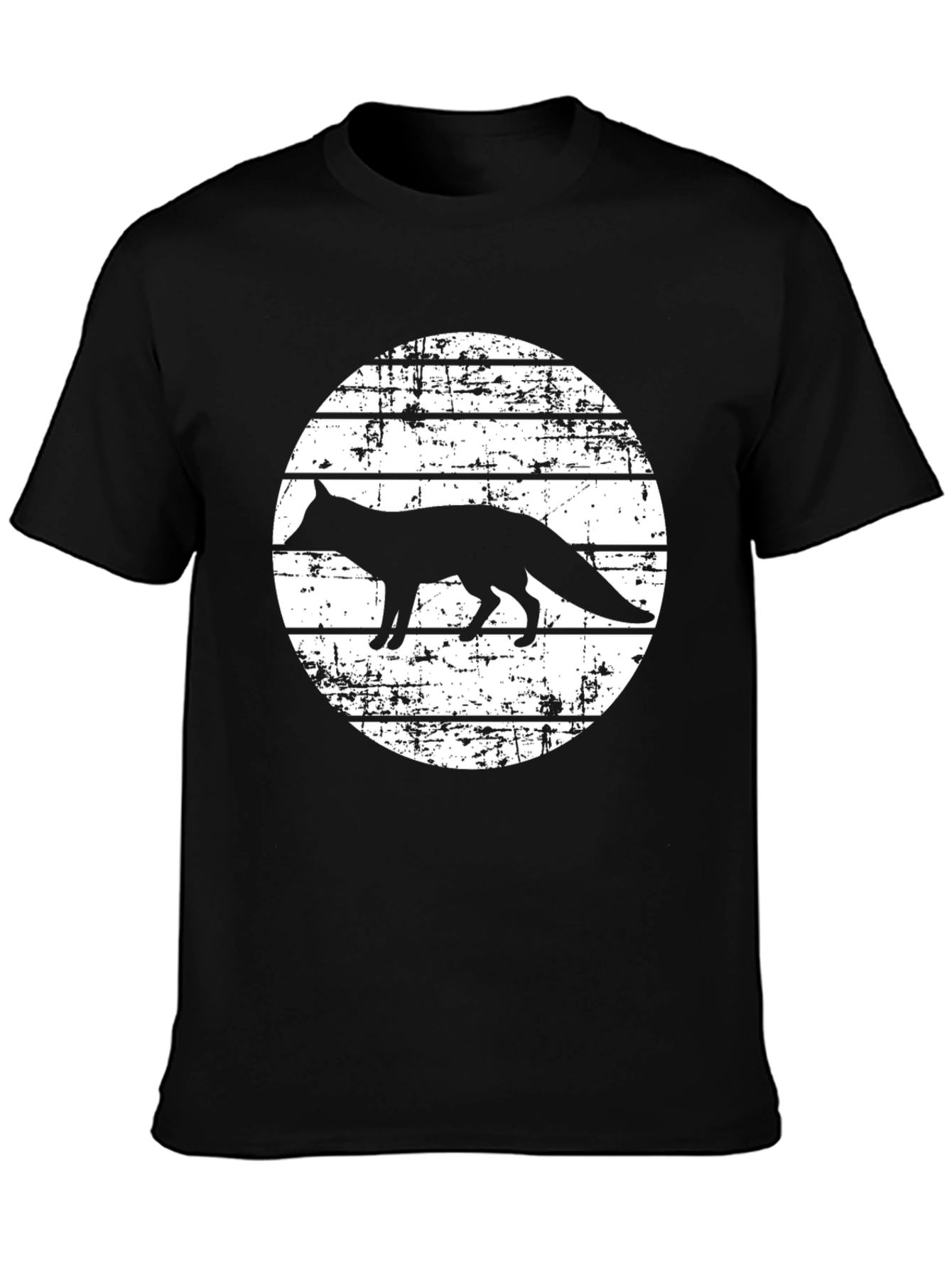 Black Fox Silhouette Graphic T-Shirt view 3