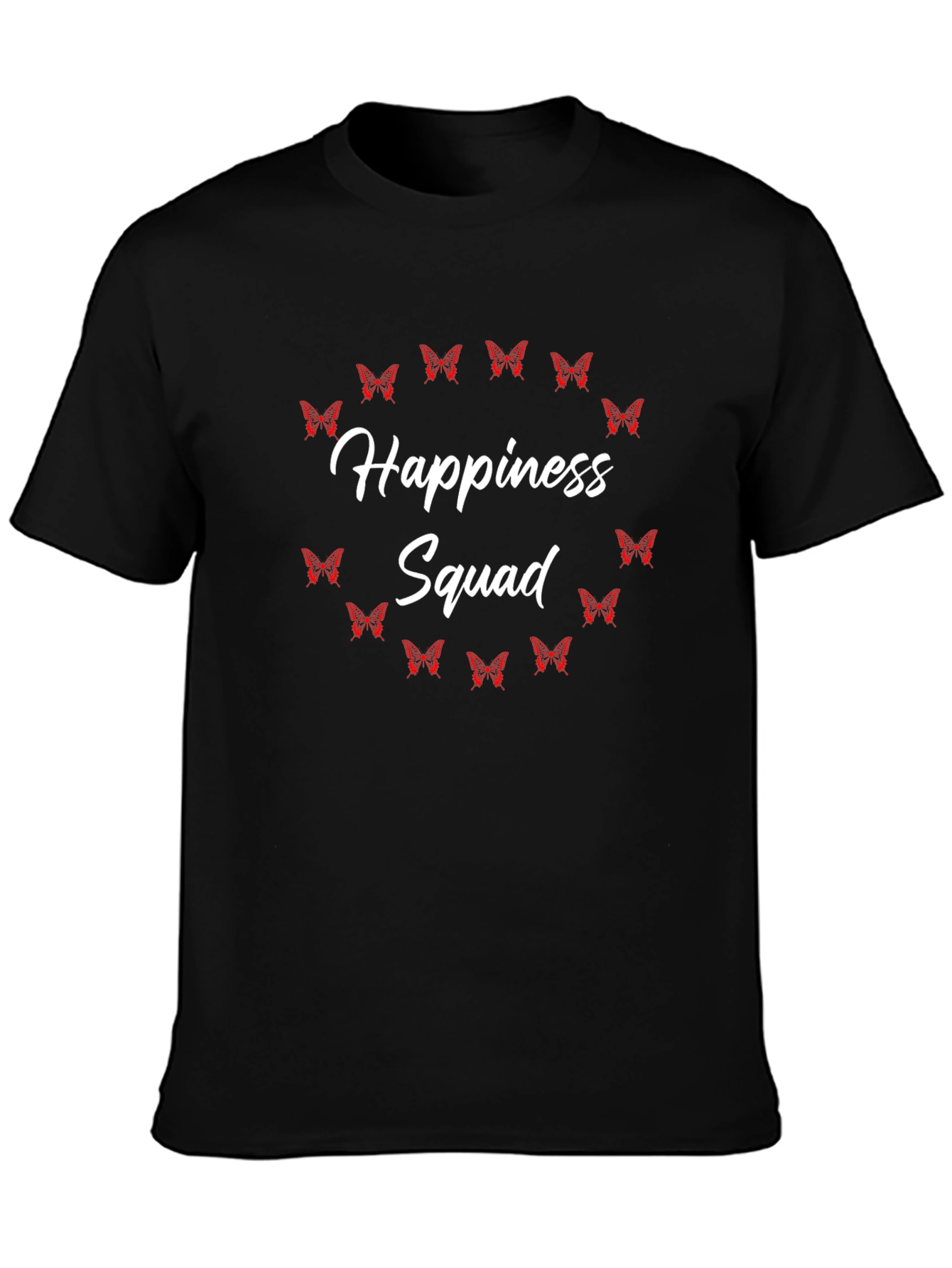 Black Happiness Squad Butterfly Graphic Tee view 3