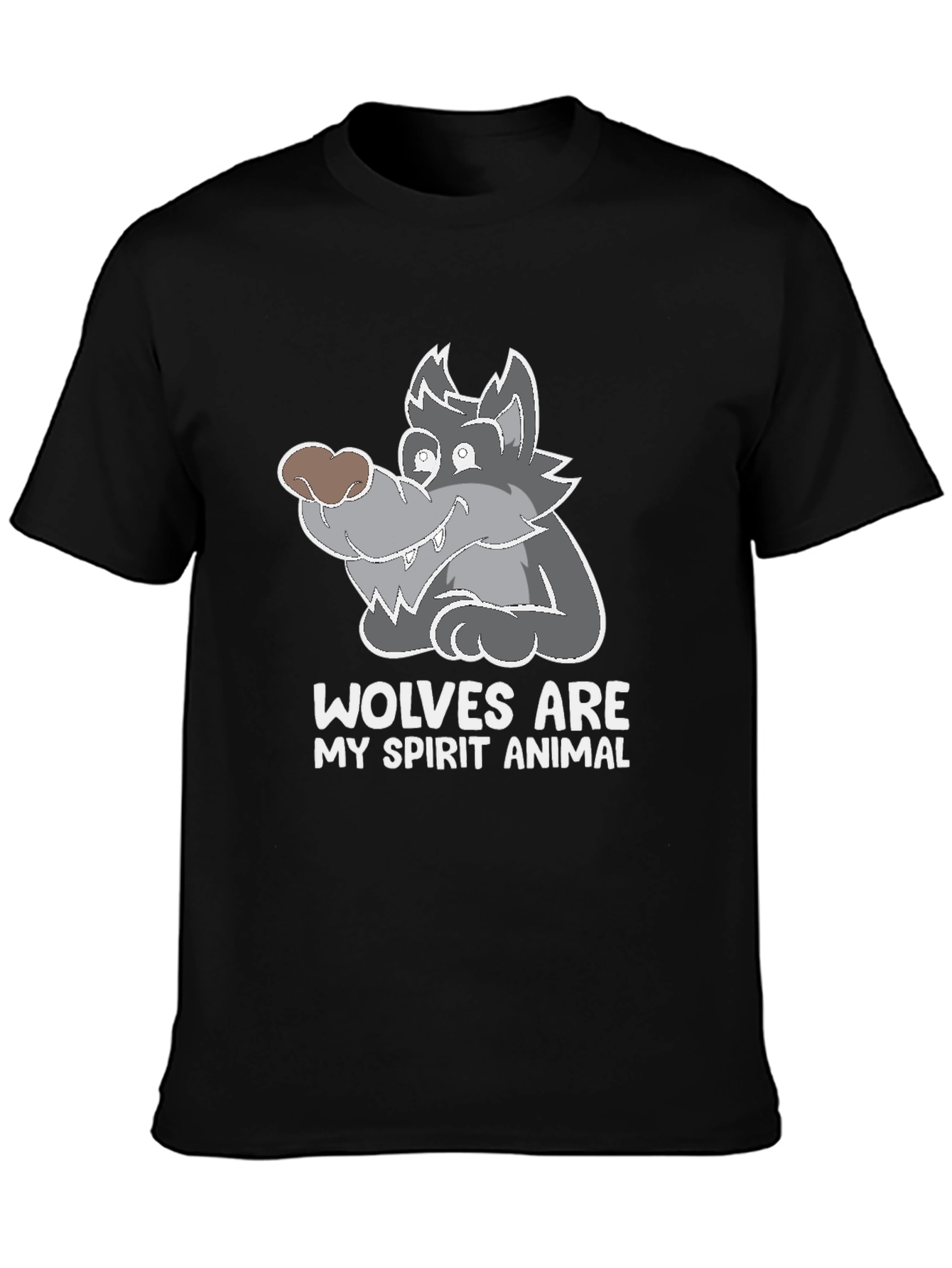 Black Wolves Are My Spirit Animal Graphic Tee - Black view 3