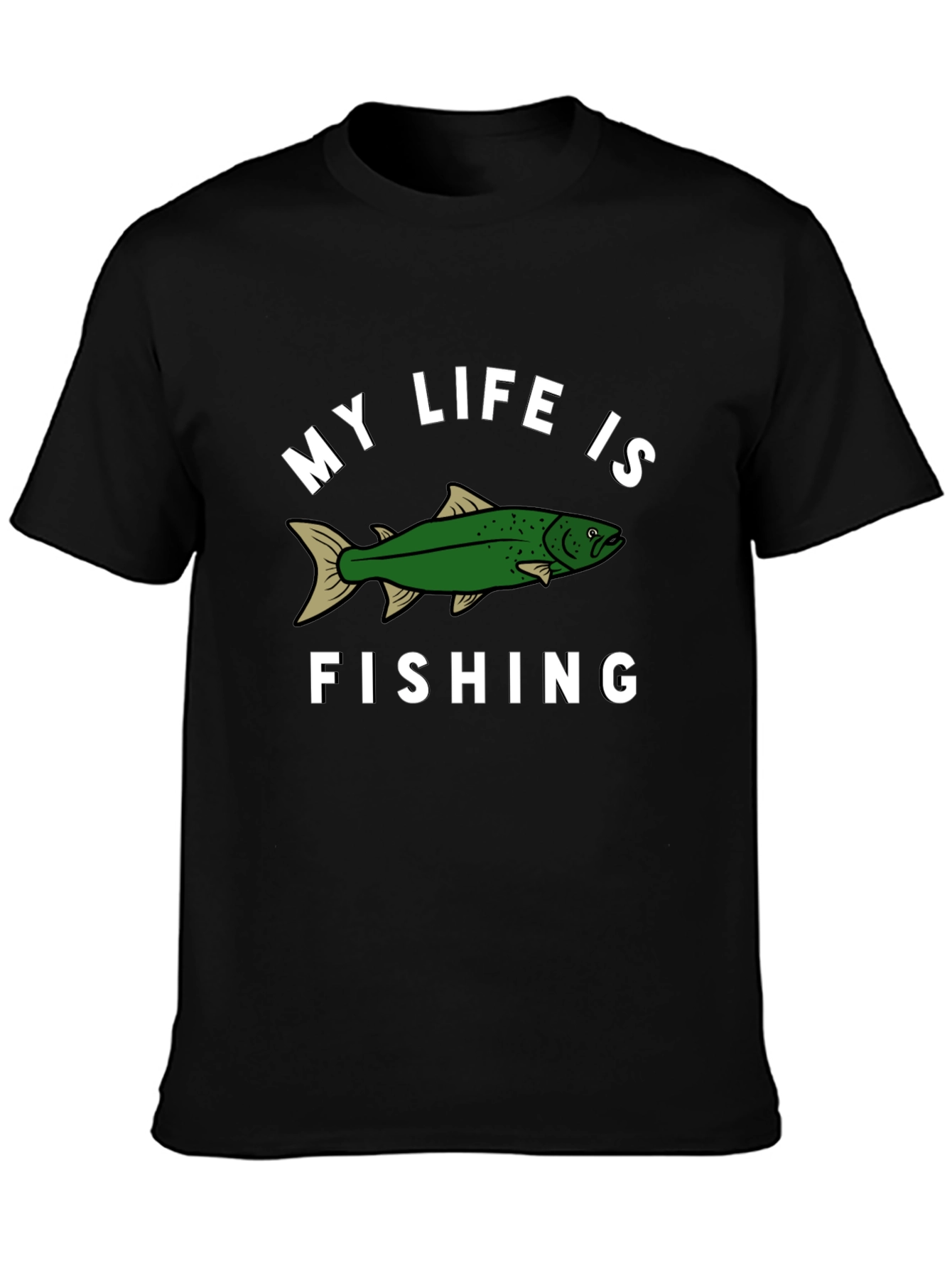 Black My Life Is Fishing Graphic Tee view 3