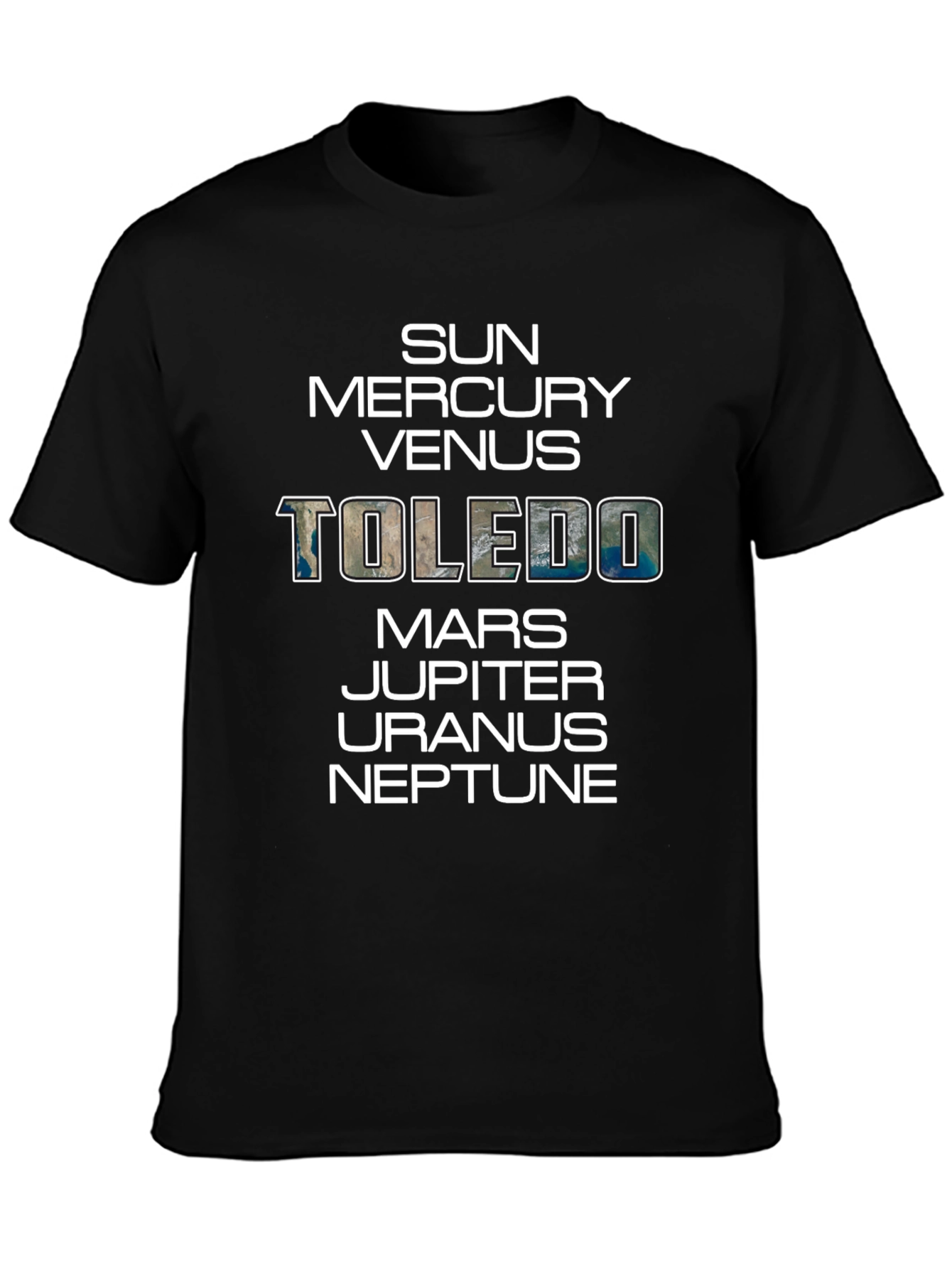 Black Planets Toledo Graphic T-Shirt - Mens Crew Neck Tee view 3