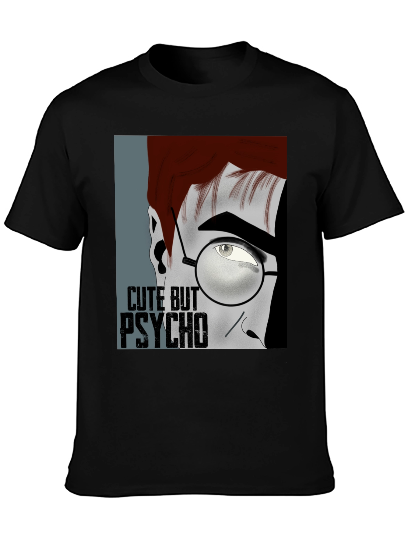 Black Cute But Psycho Graphic T-Shirt view 3