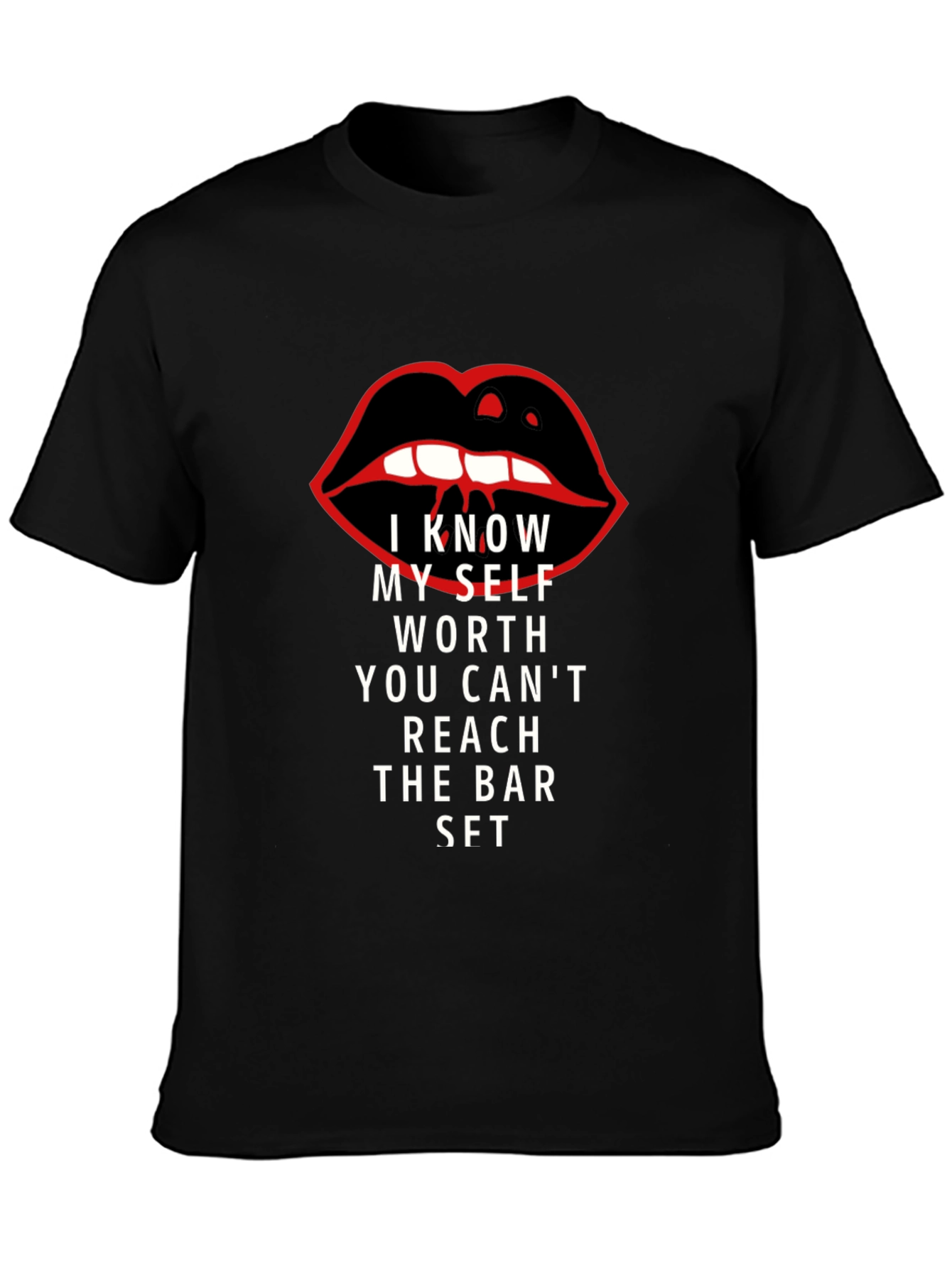 Black I Know My Self Worth Graphic Tee - Black view 3